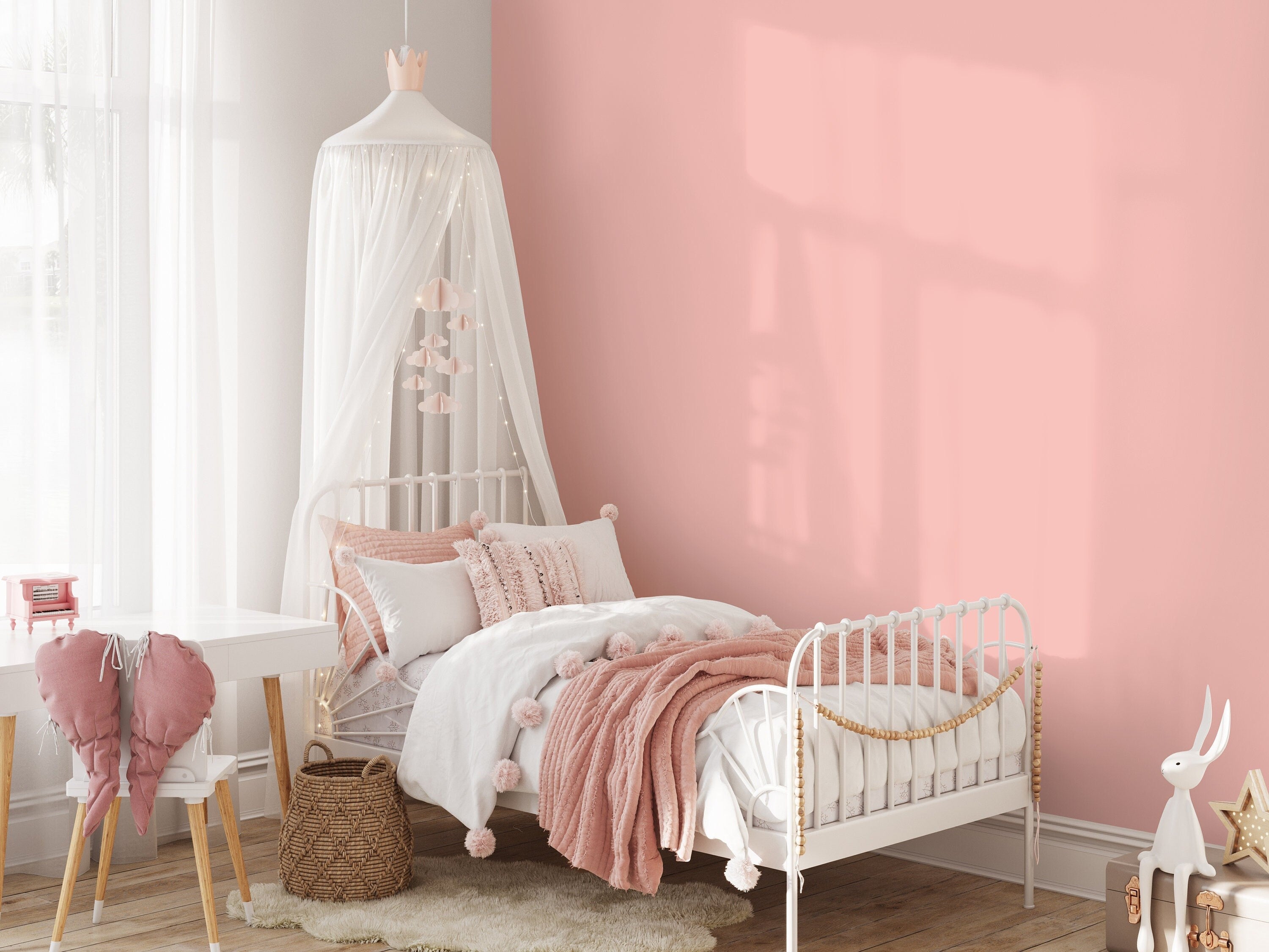 Solid Color Wallpaper With A Minimalist Style In Rosy Pink - D450
