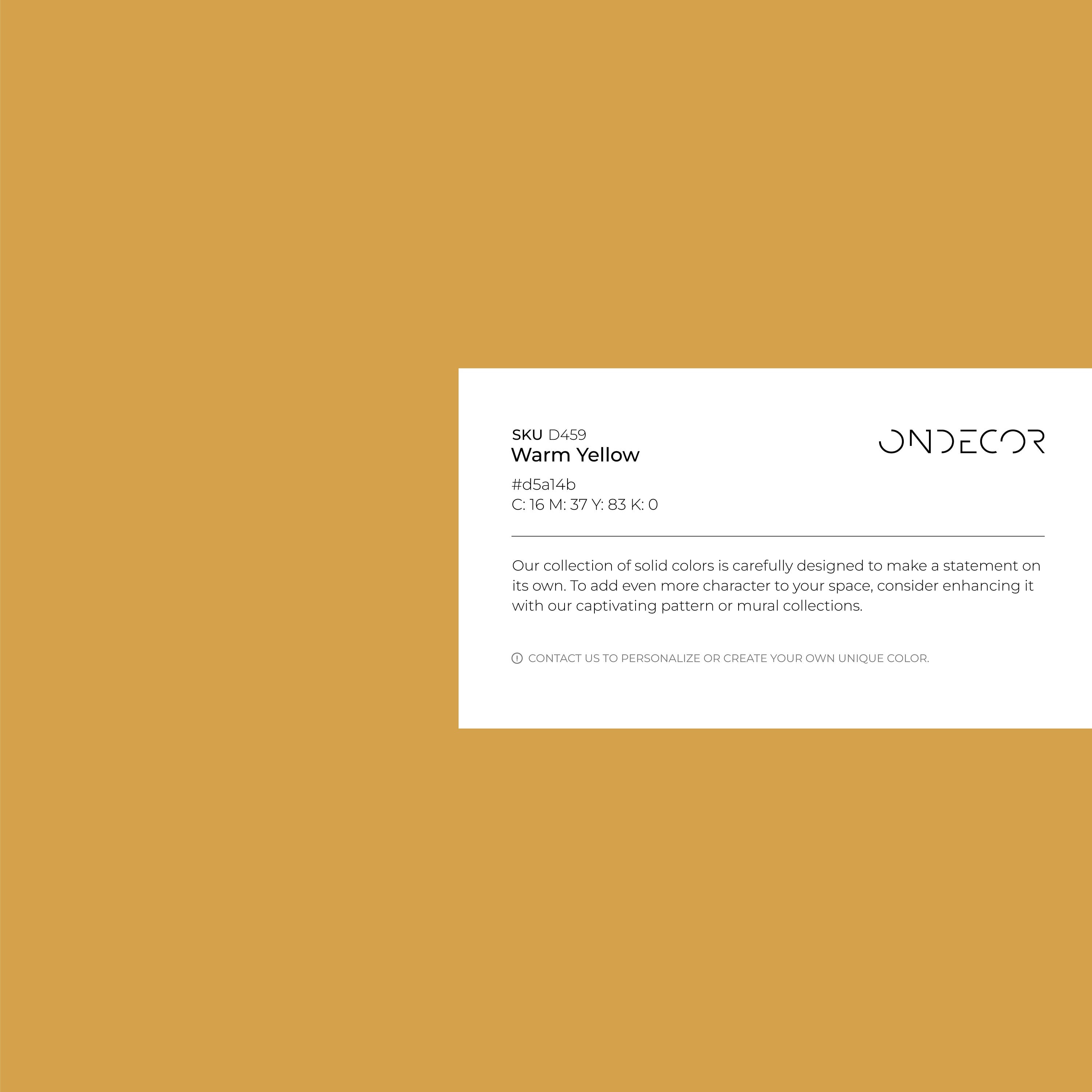 Solid Color Wallpaper In A Warm Indian Yellow - D459