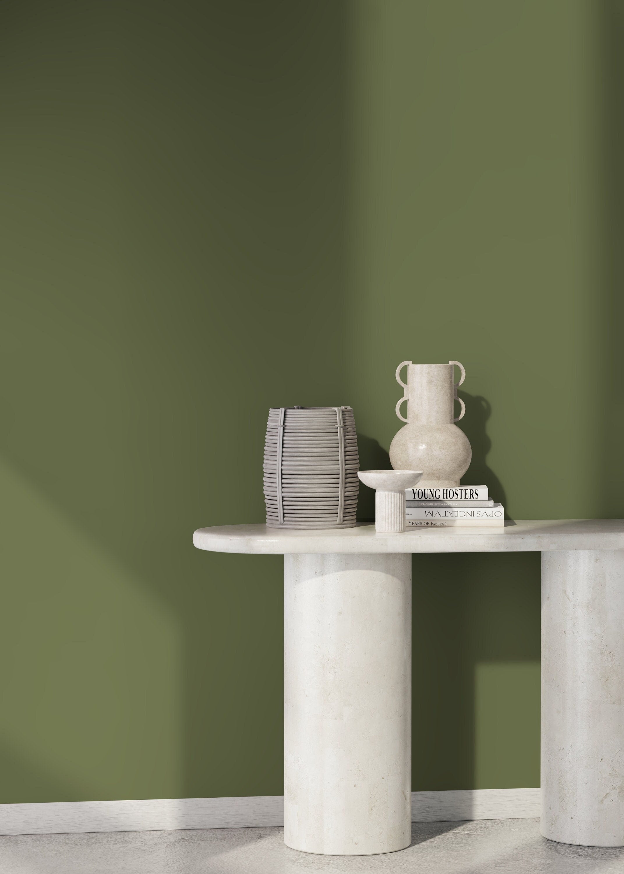 Solid Color Wallpaper In An Earthy Sage Green - D474