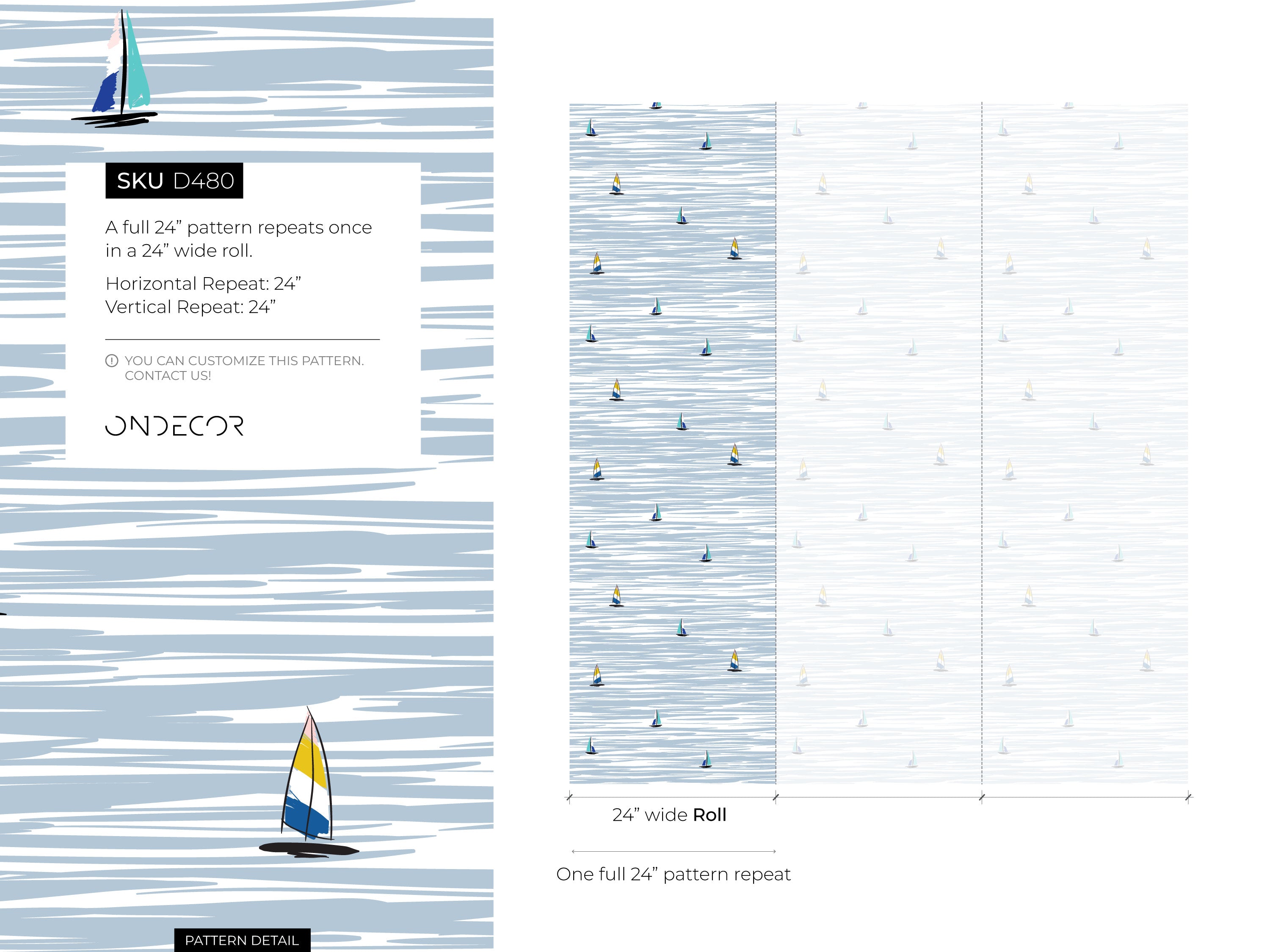 Nautical Wallpaper With Stylized Sailboats In Blue, Yellow, And Teal - D480