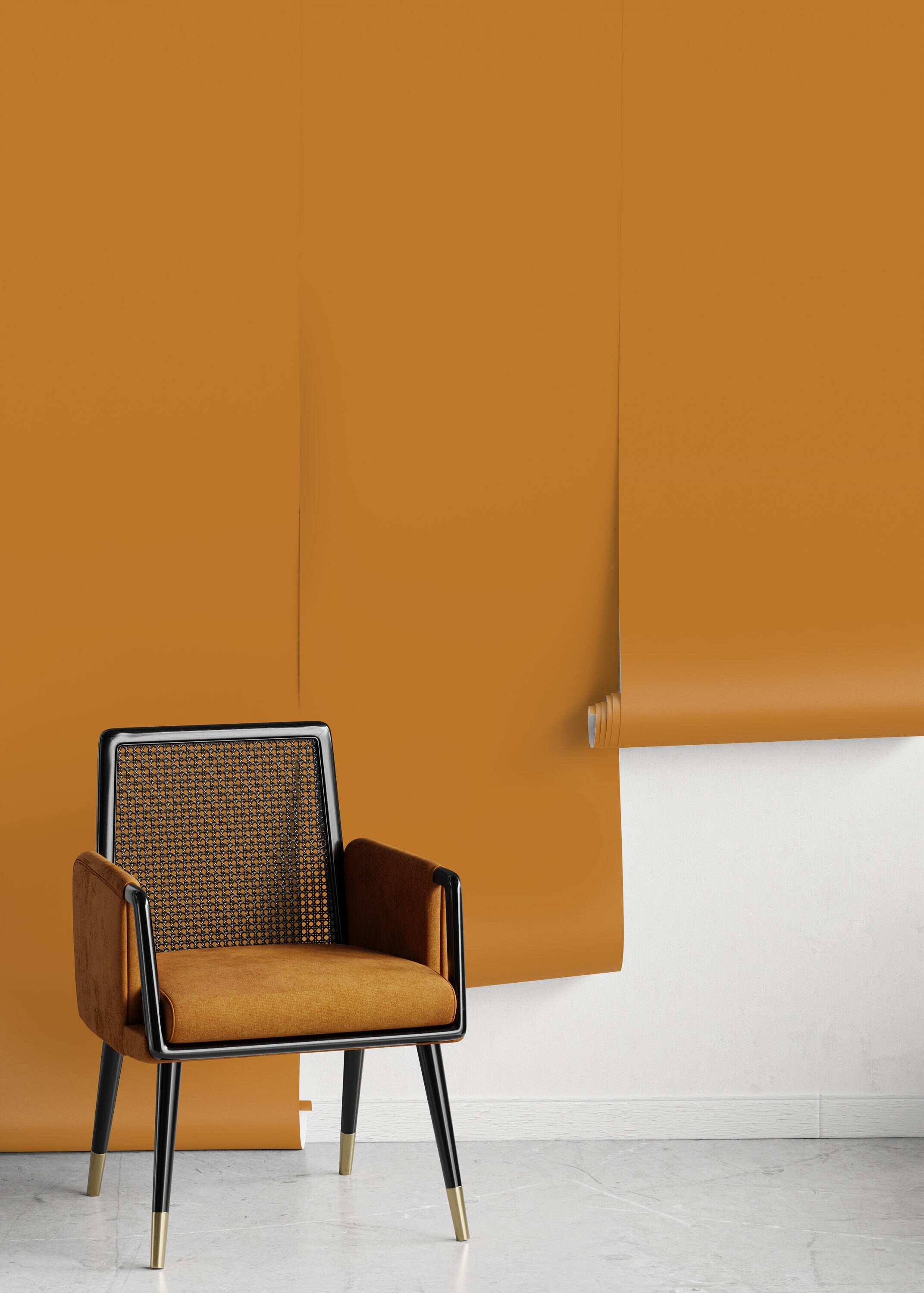 Solid Color Wallpaper In A Minimalist Style In Brownish Orange - D416