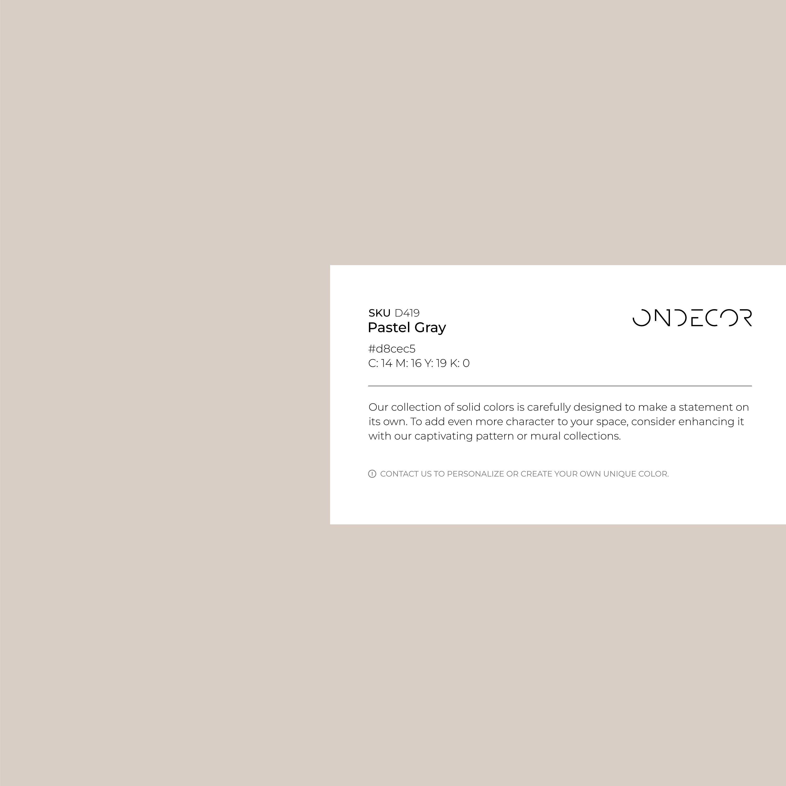 Solid Color Wallpaper With A Minimalist Style In Pastel Gray - D419