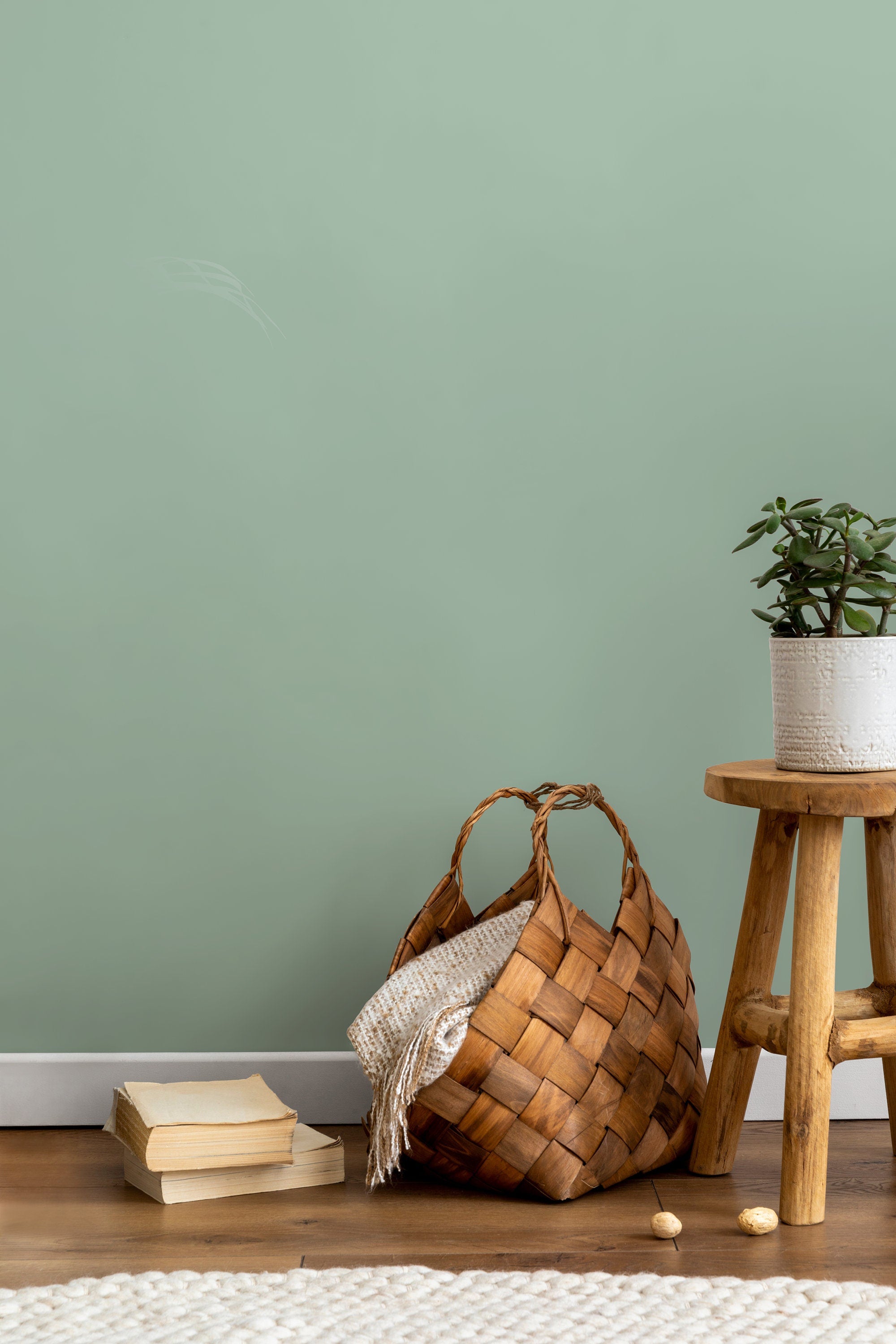 Solid Color Wallpaper With A Minimalist Style In Sage Green - D430