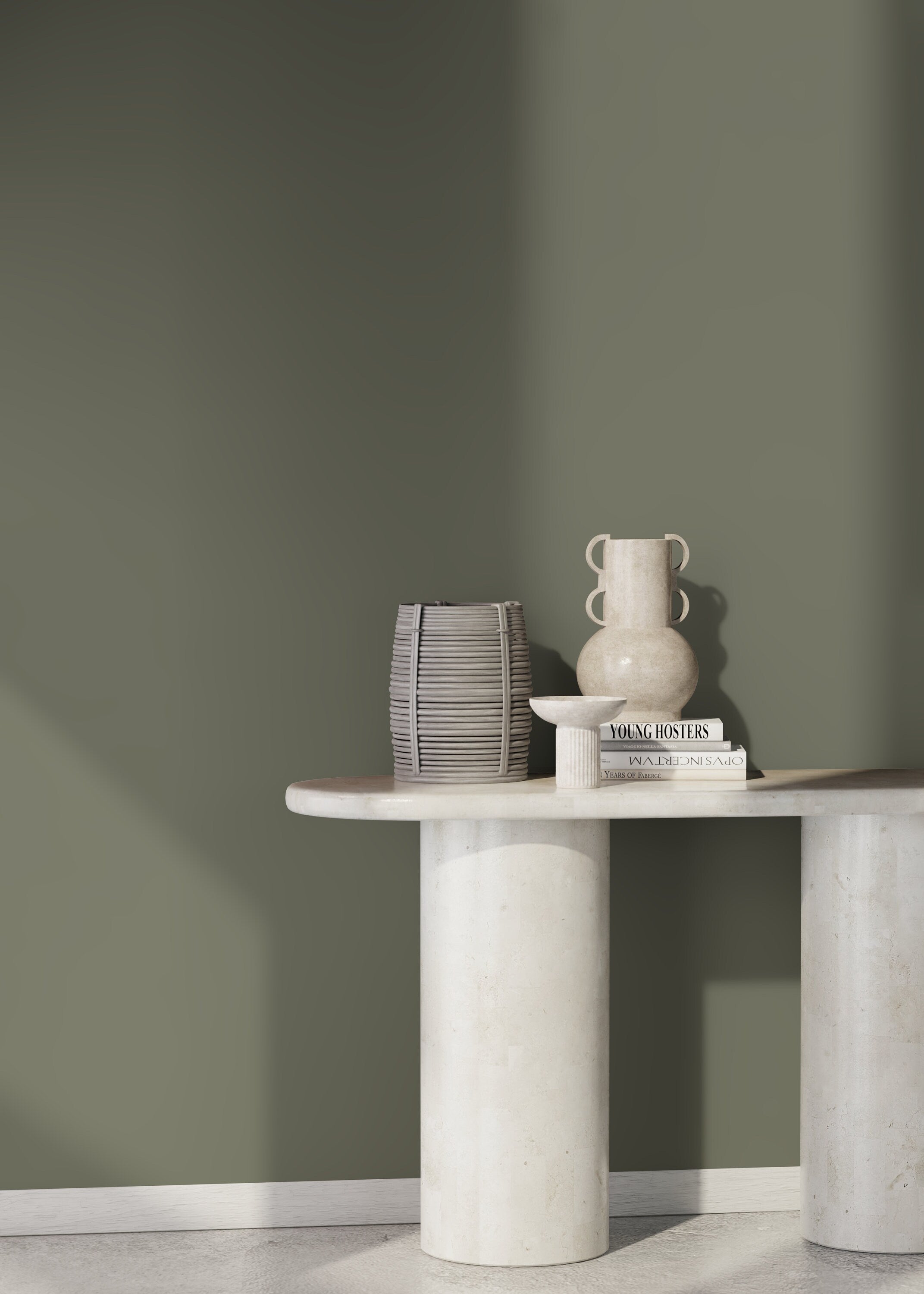 Solid Color Wallpaper In A Soothing Olive Green - D433