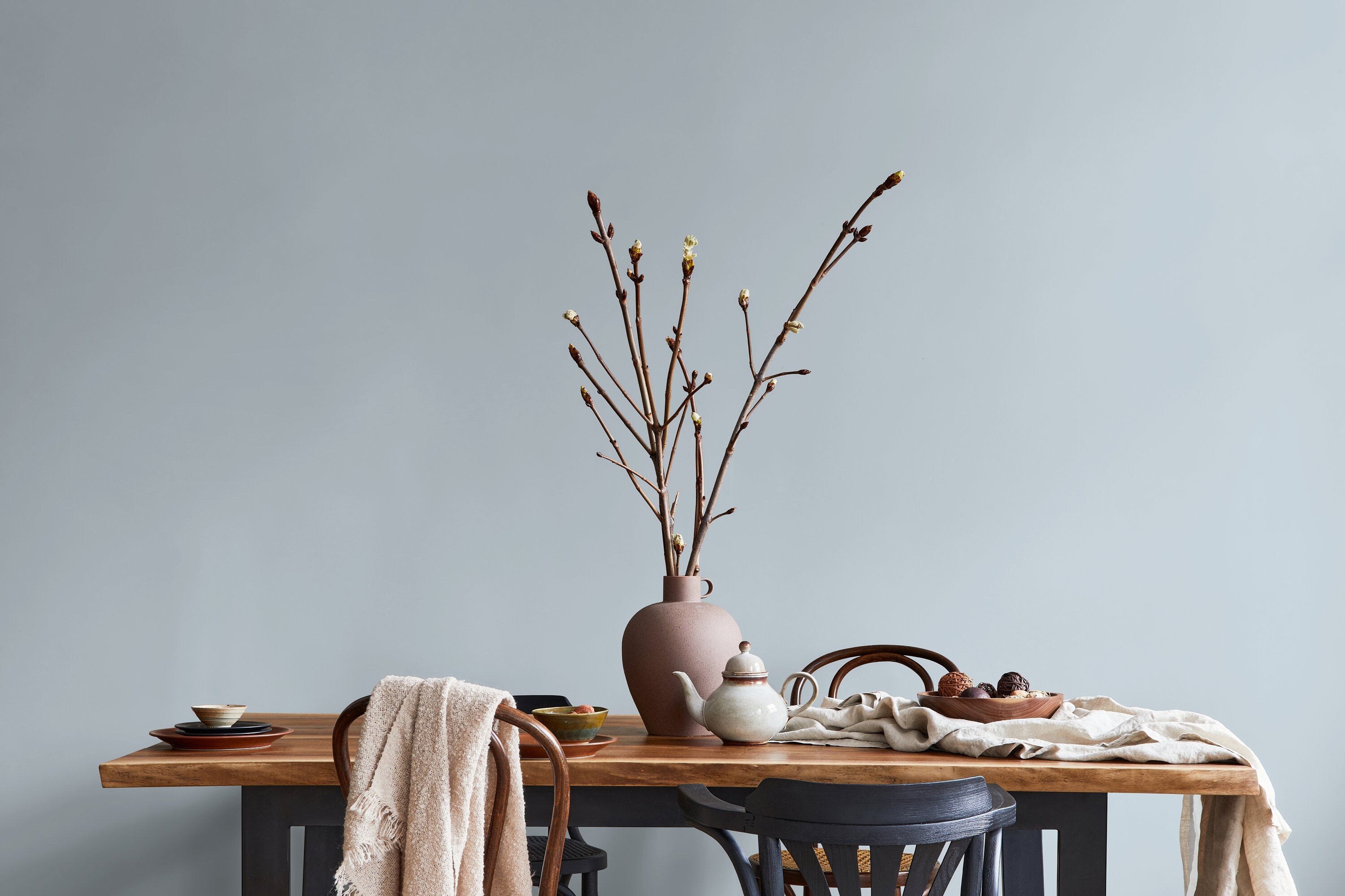 Solid Color Wallpaper With A Minimalist Style In Light Grayish Blue - D440