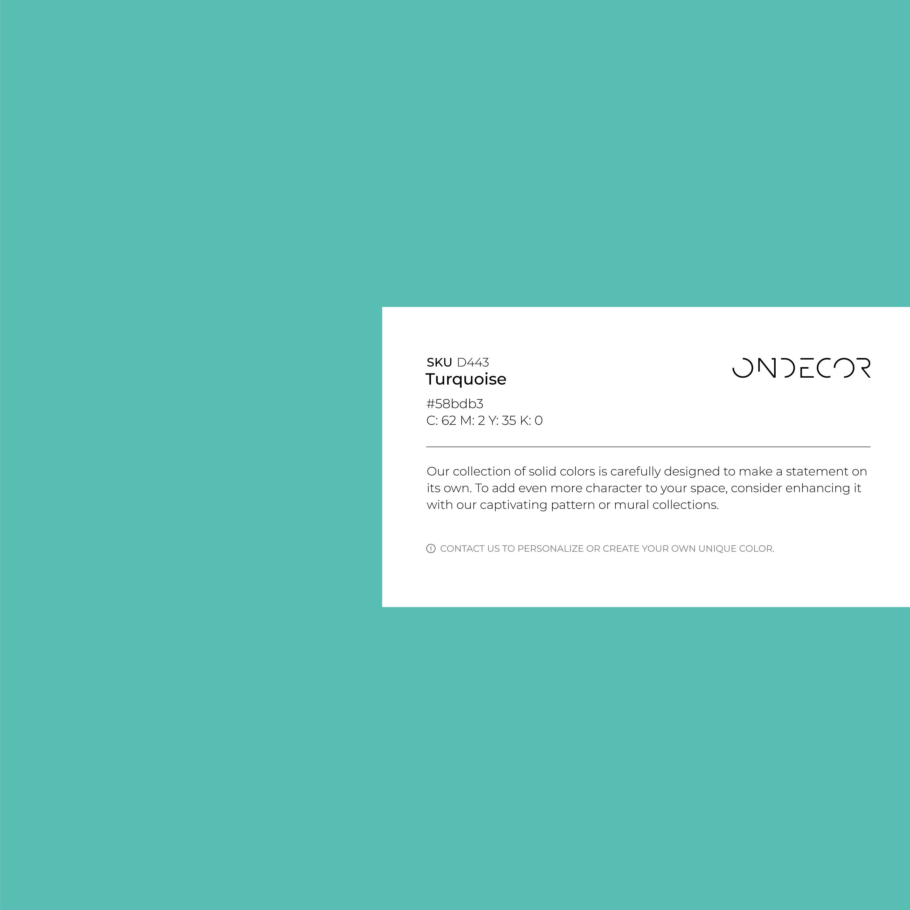 Solid Color Wallpaper In Turquoise - D443