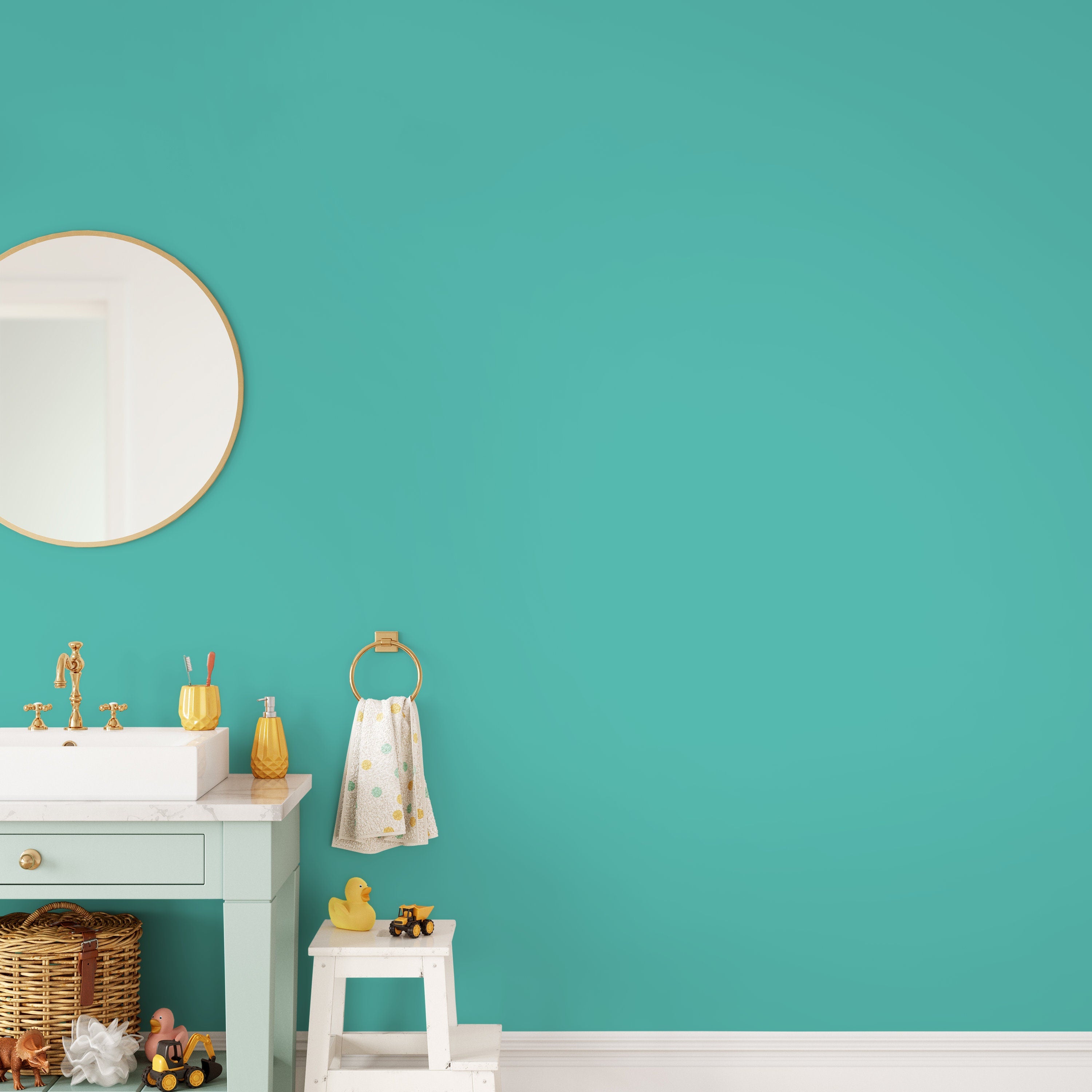 Solid Color Wallpaper In Turquoise - D443