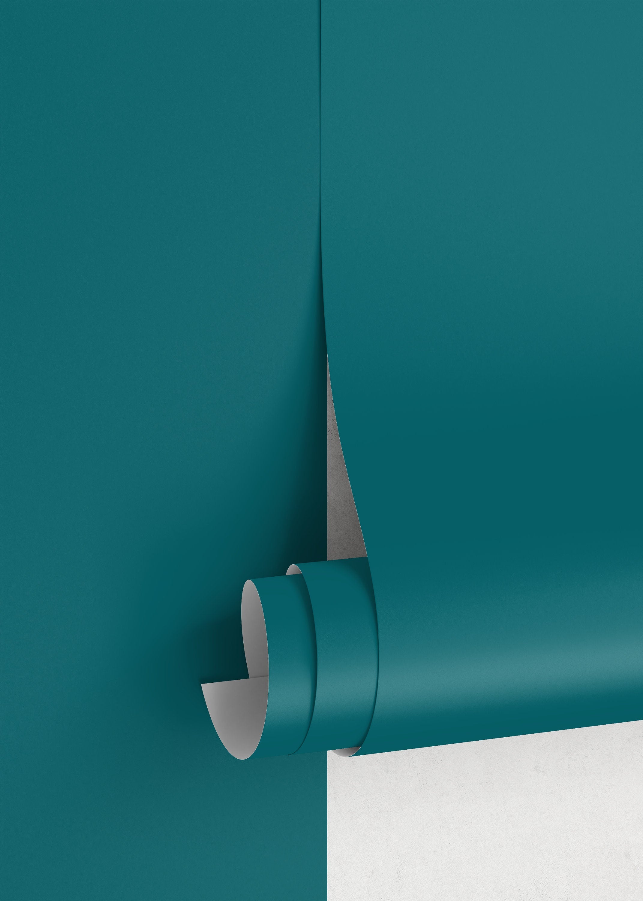 Minimalist Wallpaper Featuring A Solid Color In Skobeloff Green - D444