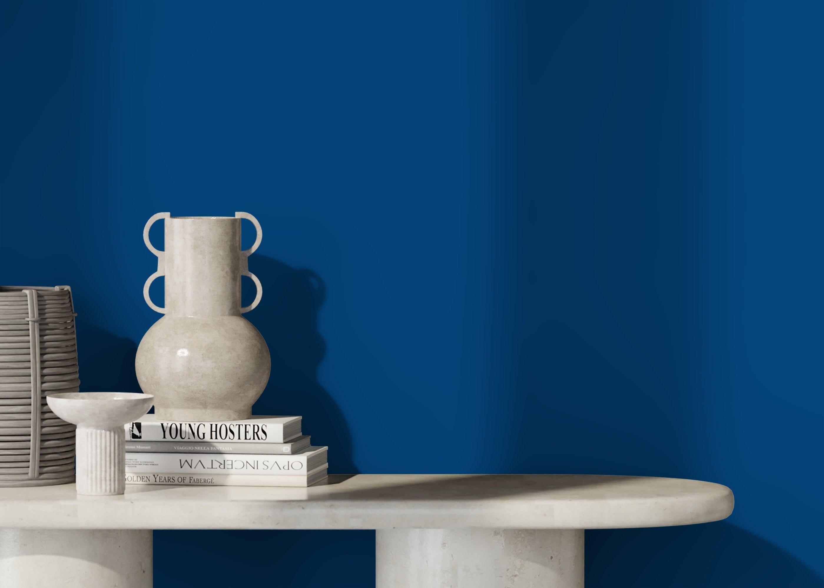 Solid Color Wallpaper With A Suede Texture In Deep Blue - D447