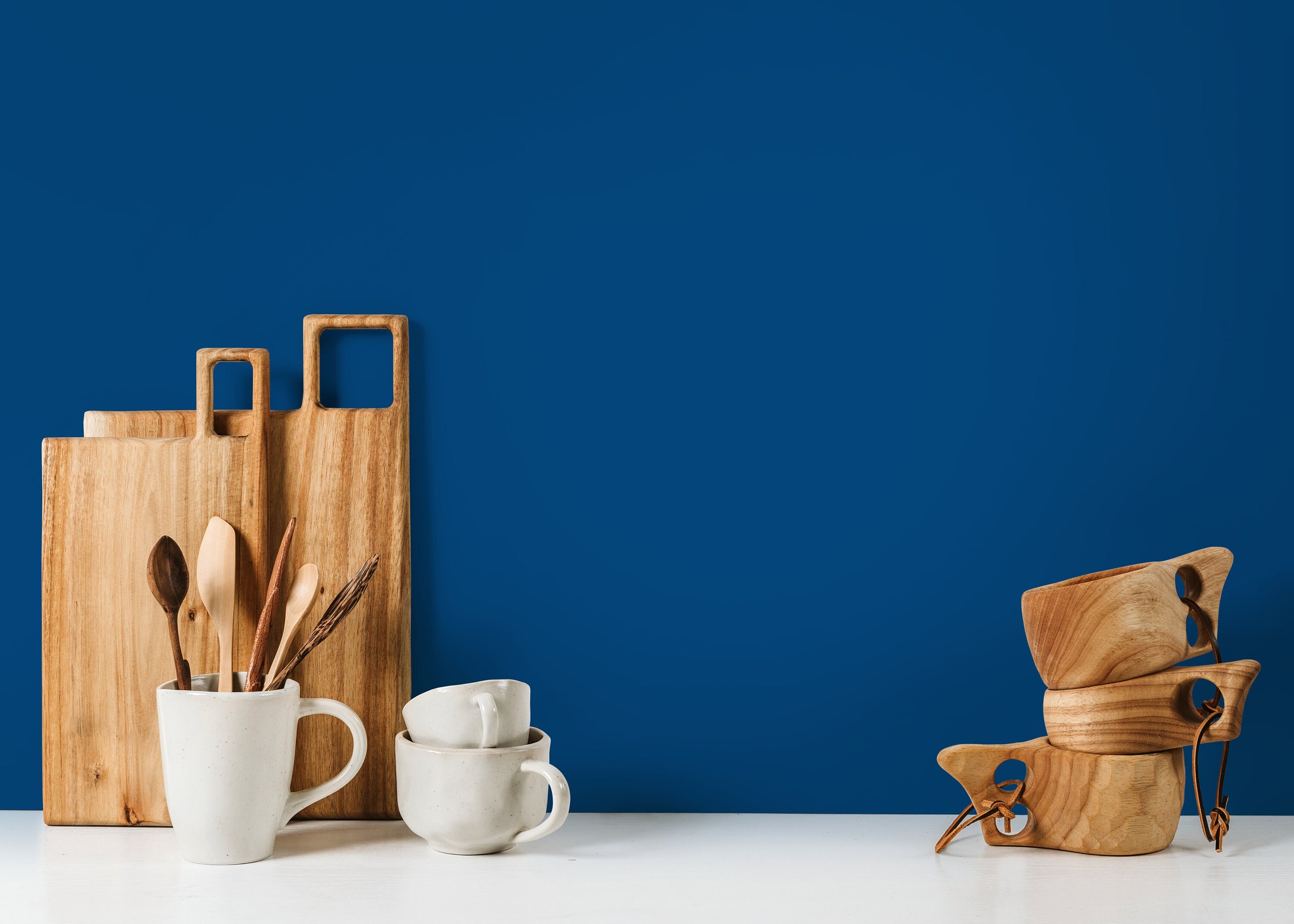 Solid Color Wallpaper With A Suede Texture In Deep Blue - D447