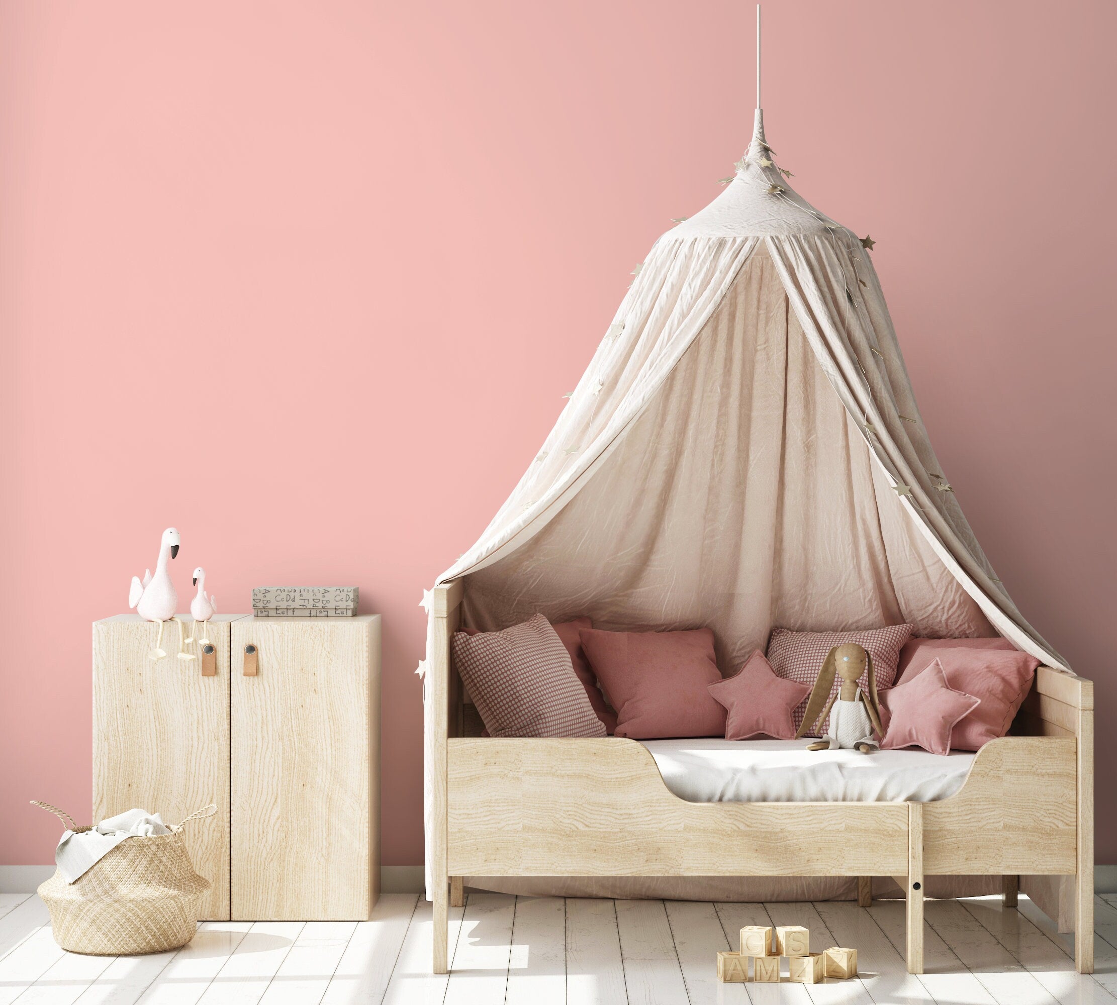 Solid Color Wallpaper With A Minimalist Style In Rosy Pink - D450