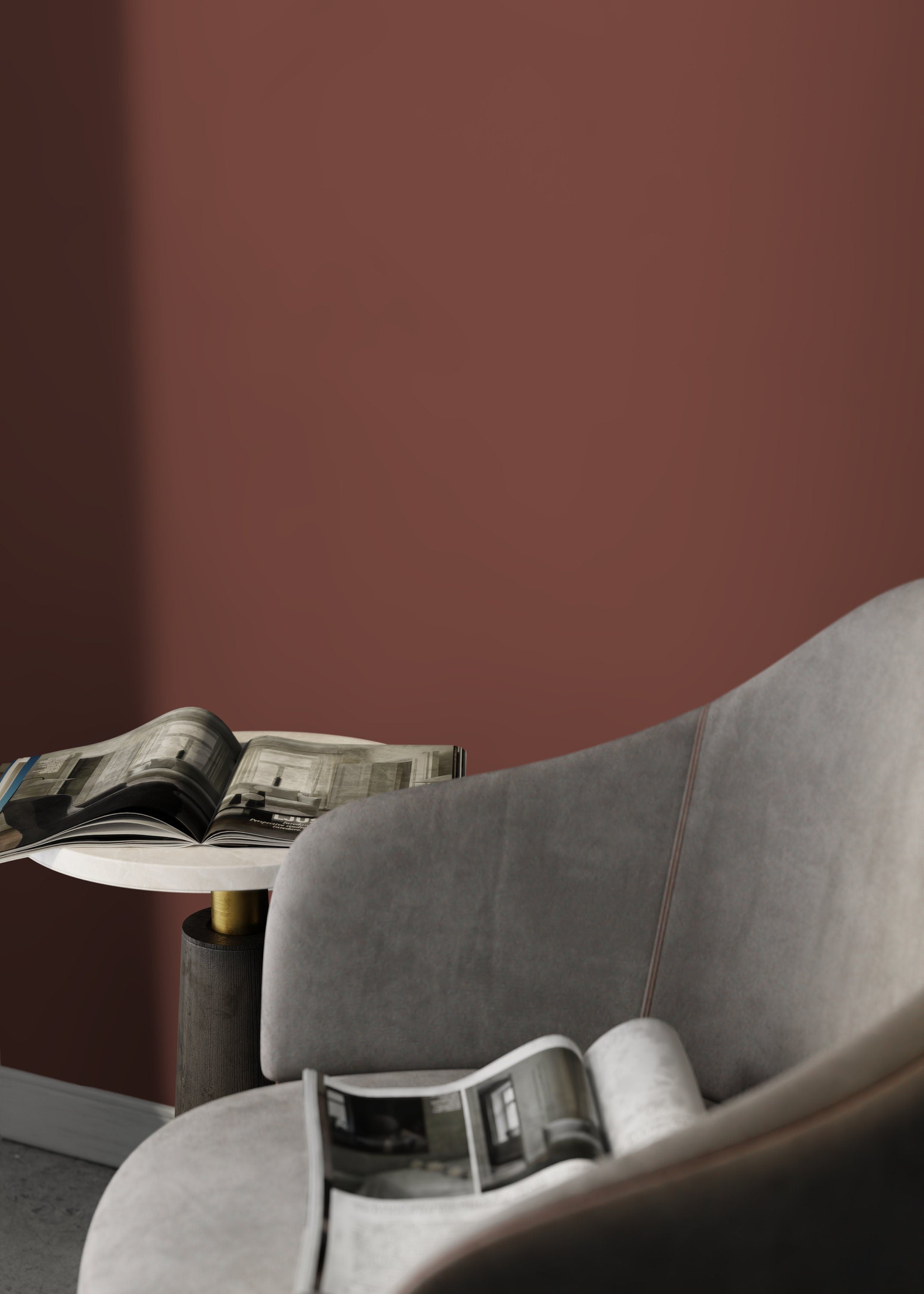 Solid Color Wallpaper With A Deep Earthy Hue In Bole Brown - D464