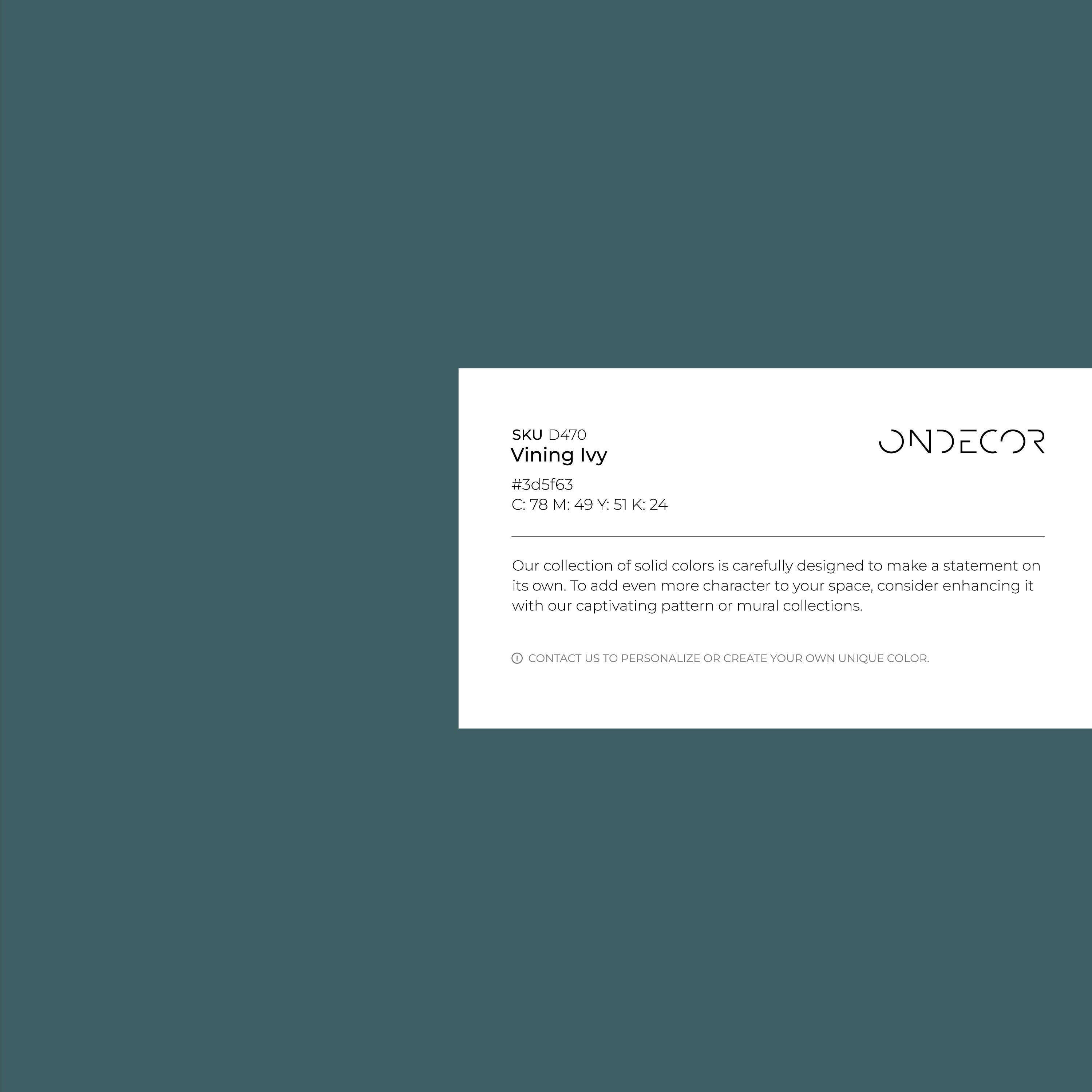 Solid Color Wallpaper With A Modern Minimalist Style In Dark Teal - D470