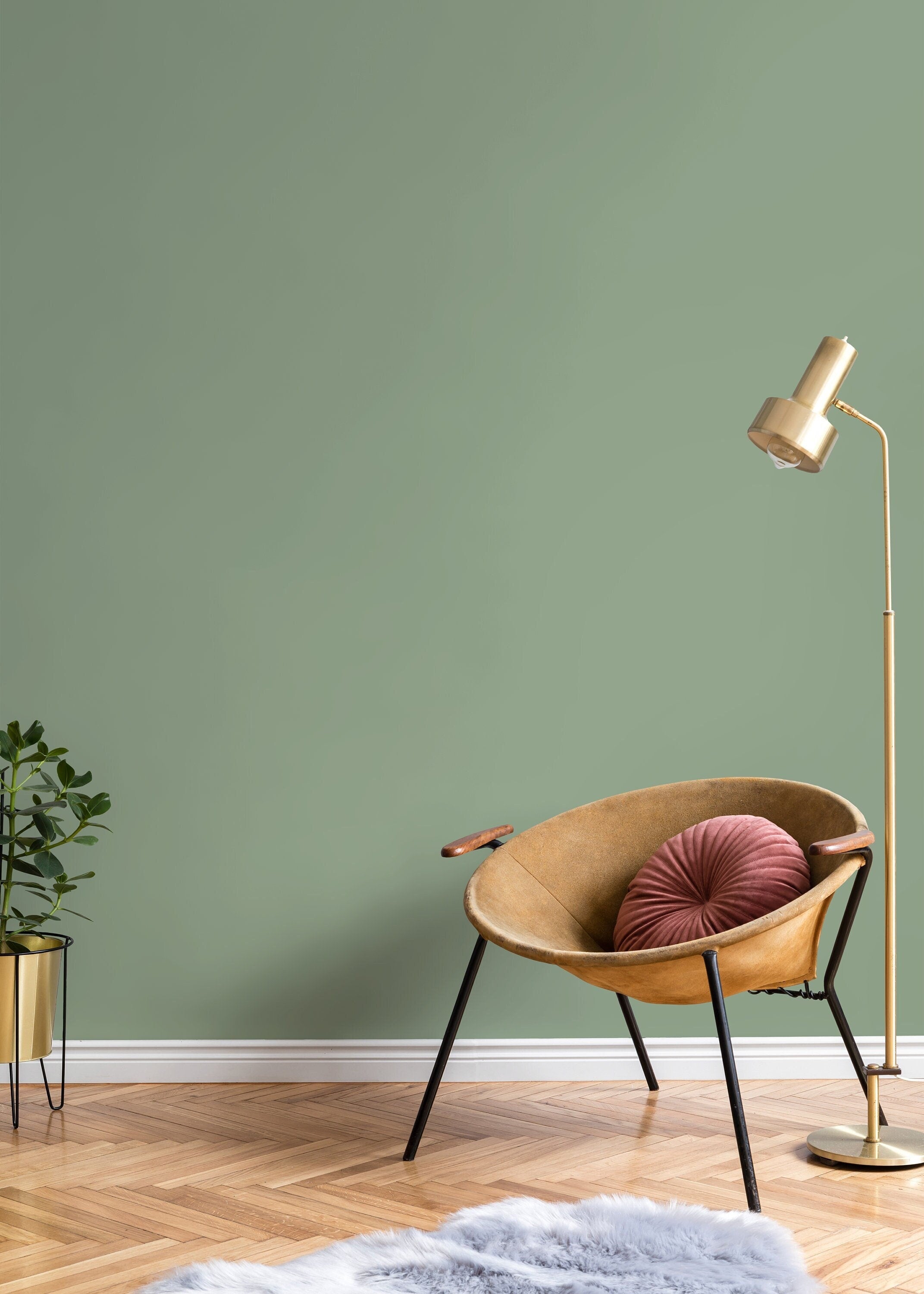 Solid Color Wallpaper With A Soothing Laurel Green Hue - D473