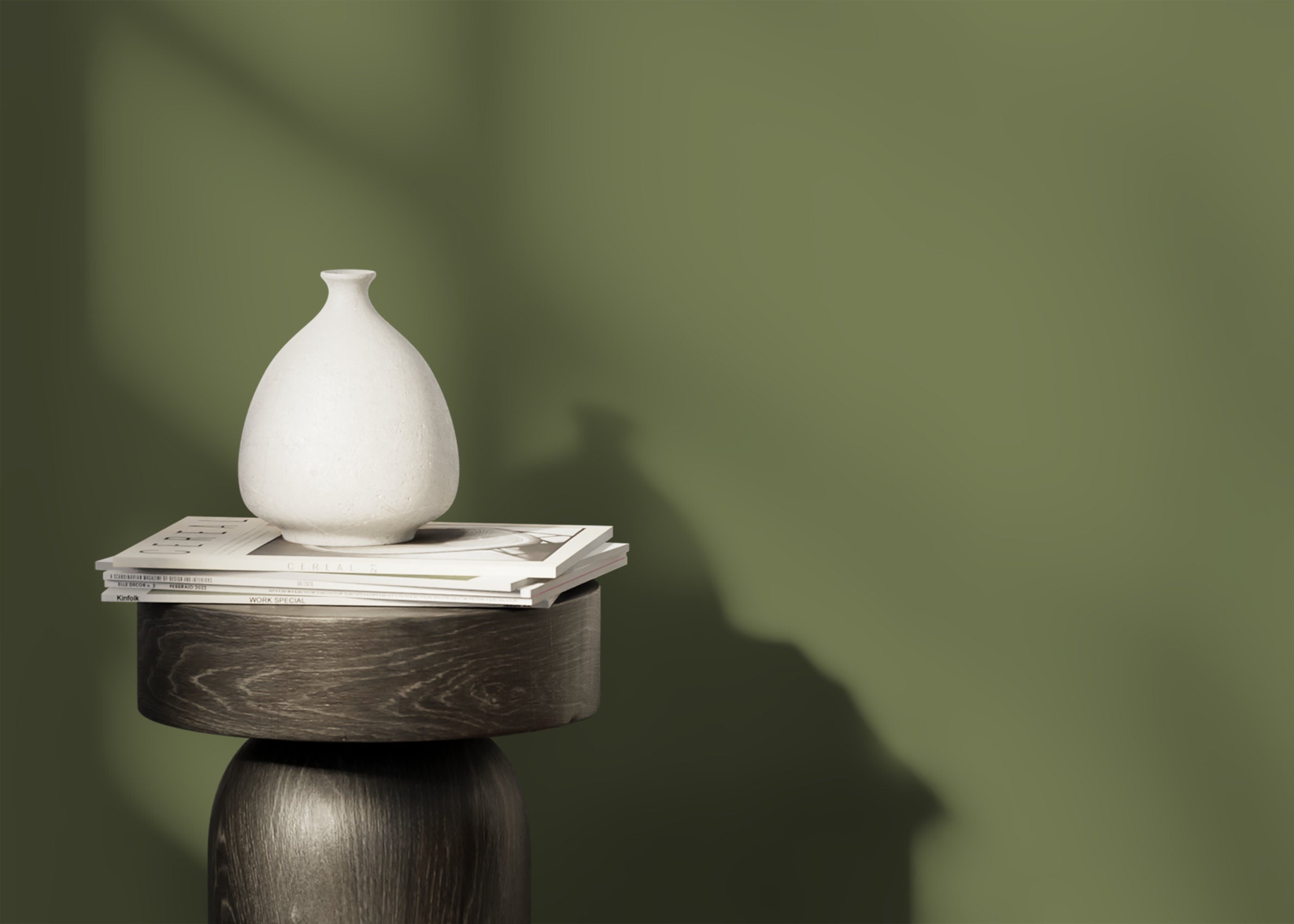 Solid Color Wallpaper In An Earthy Sage Green - D474