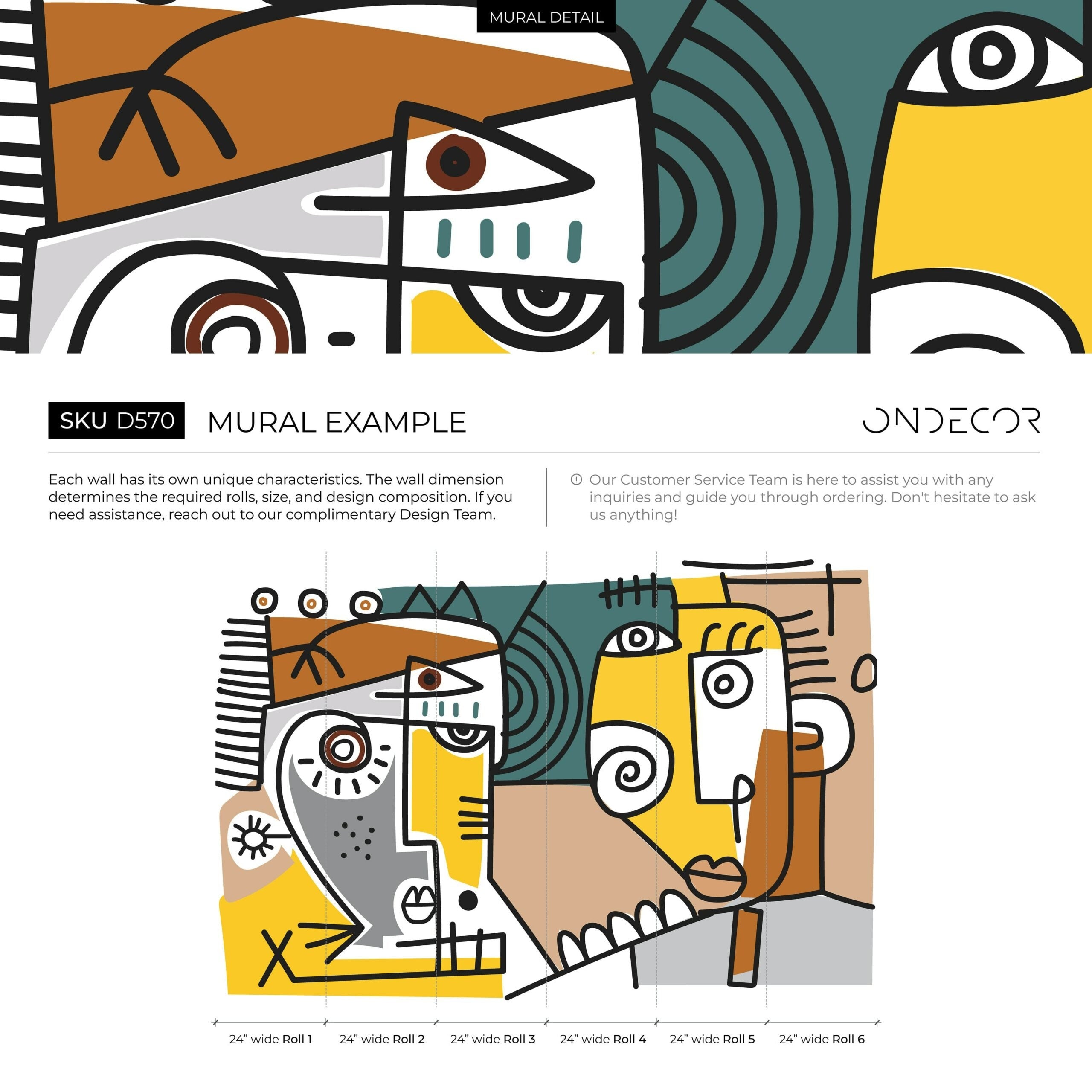 Cubism Wallpaper With A Bold Abstract Face In Yellow, Gray, And Brown - D570
