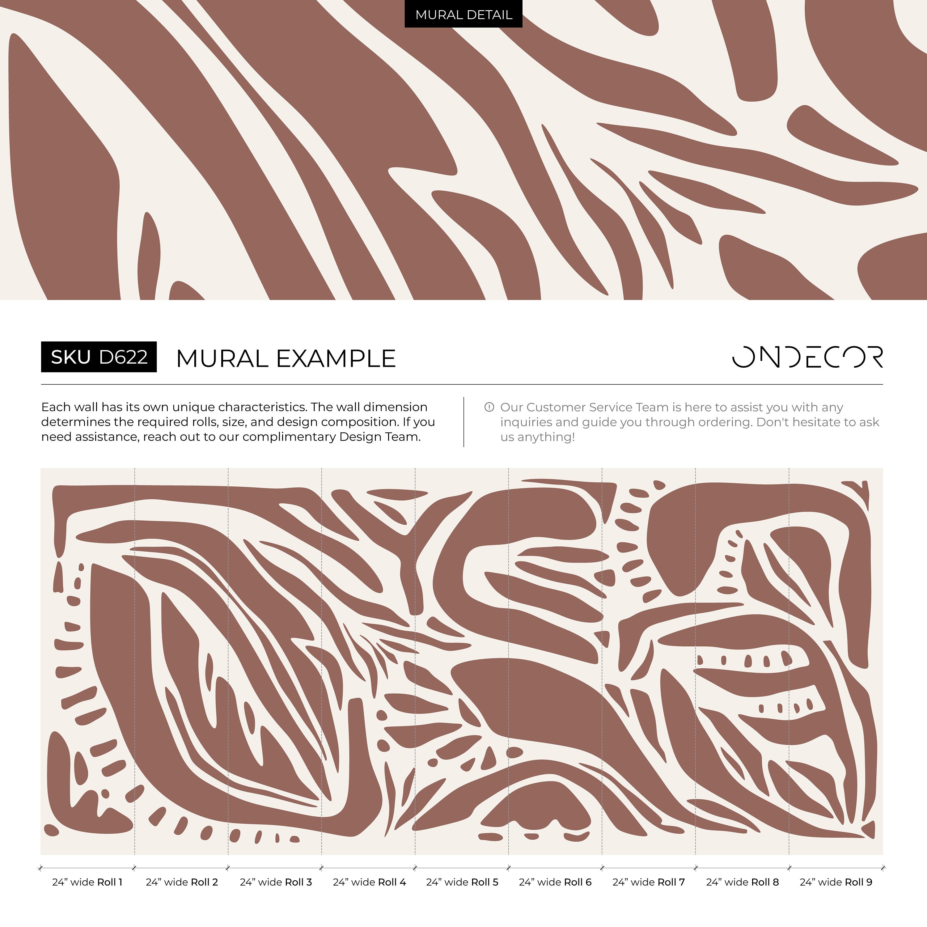 Abstract Wallpaper With Organic Cut-out Shapes In Brown And Cream - D622