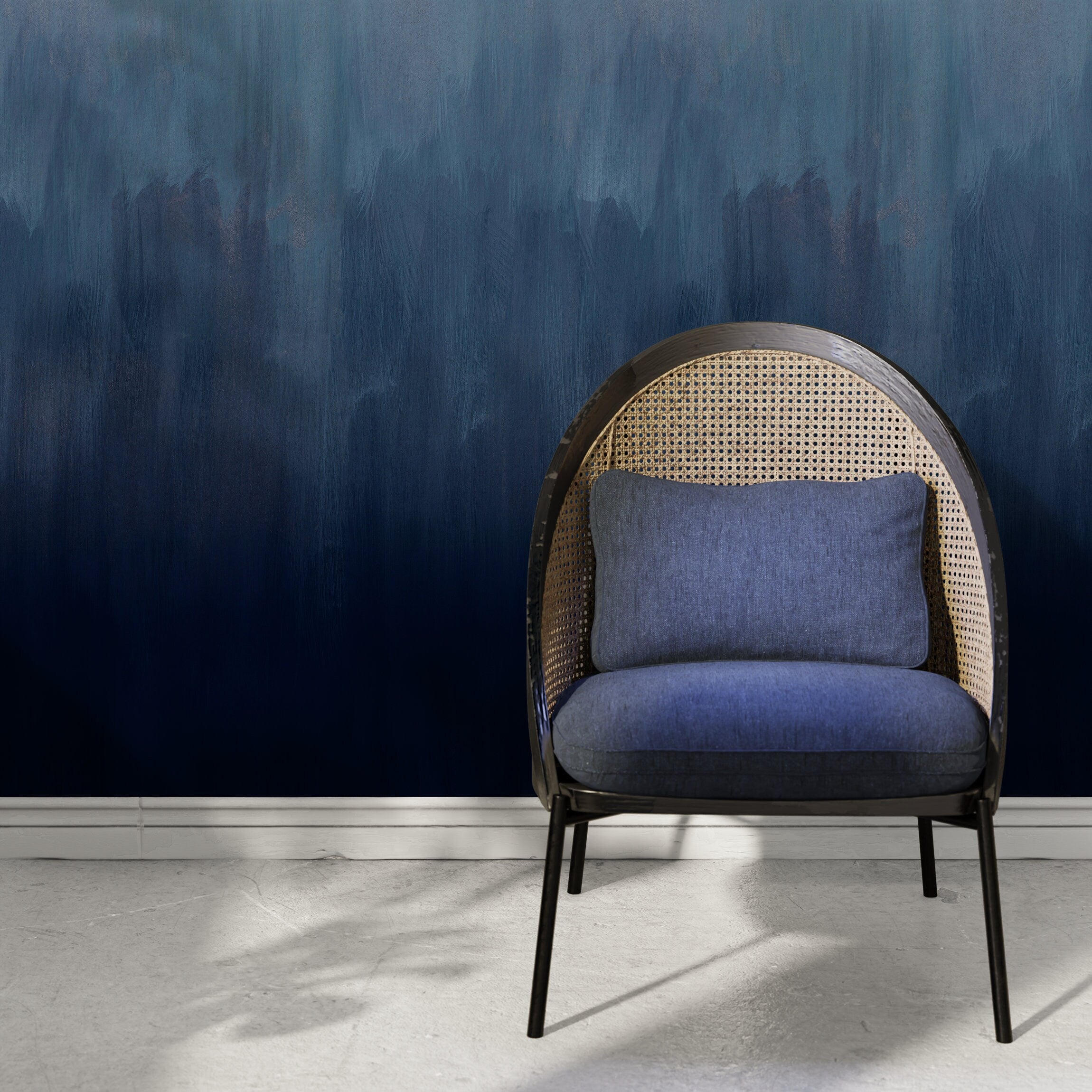 Abstract Wallpaper With A Painterly Ombre Gradient In Blue And White - X159