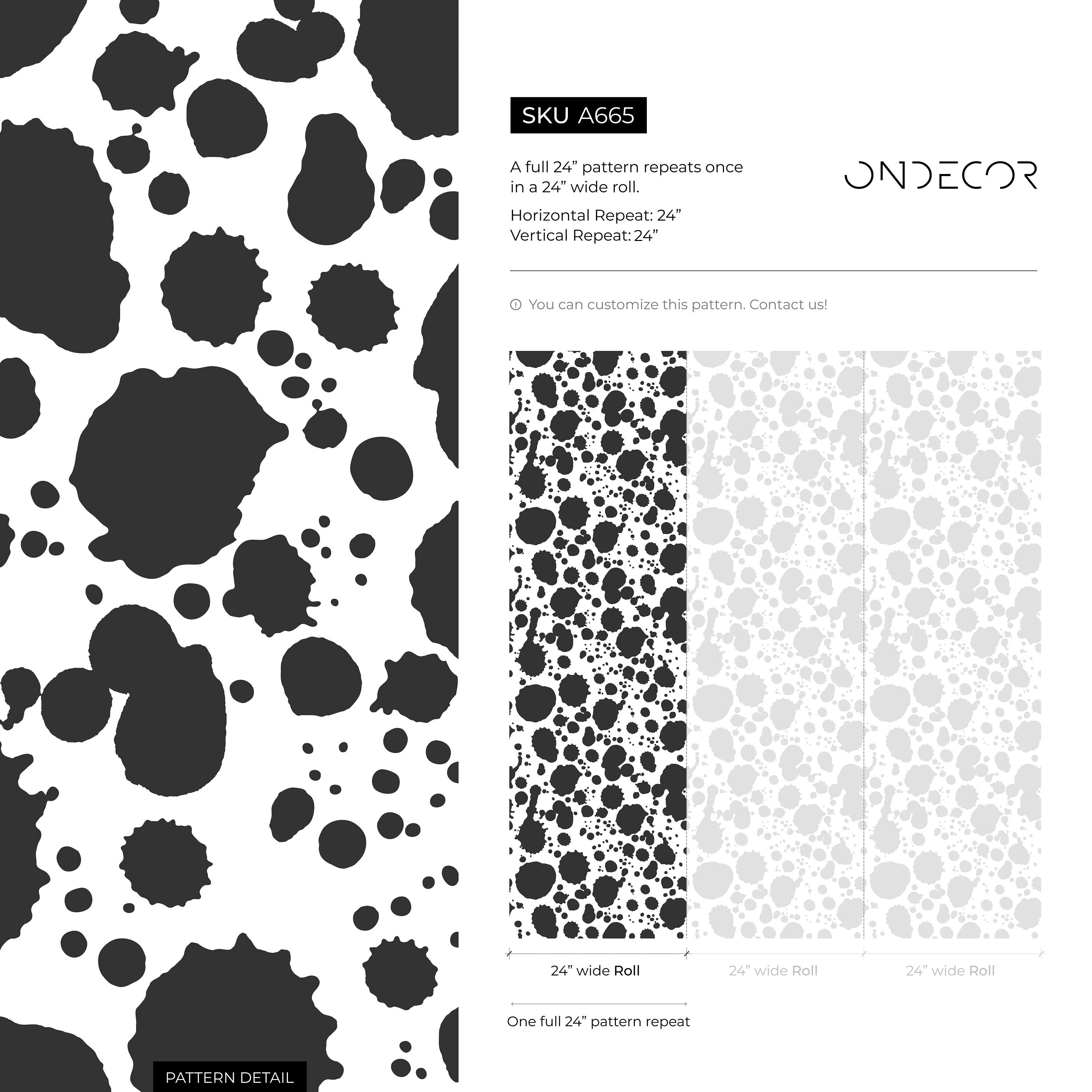 Abstract Wallpaper With An Ink Splatter Motif In Black And White - A665