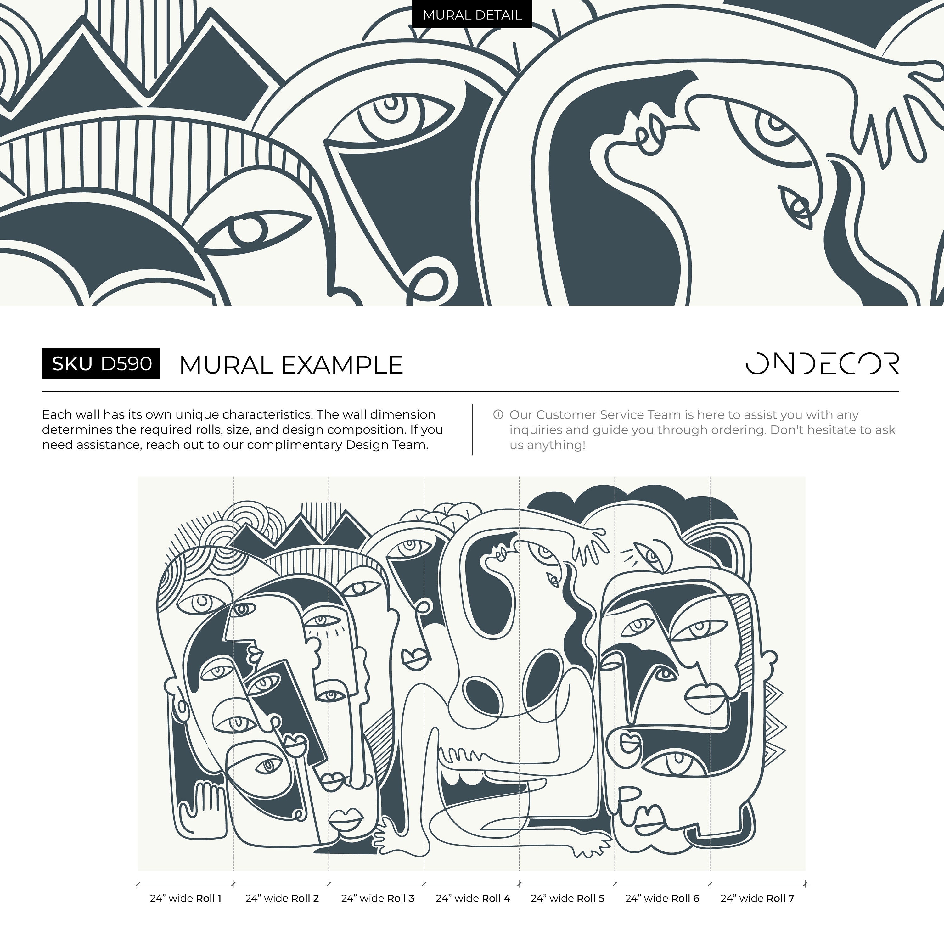 Cubism Wallpaper Inspired By Picasso Faces In Dark Grey - D590