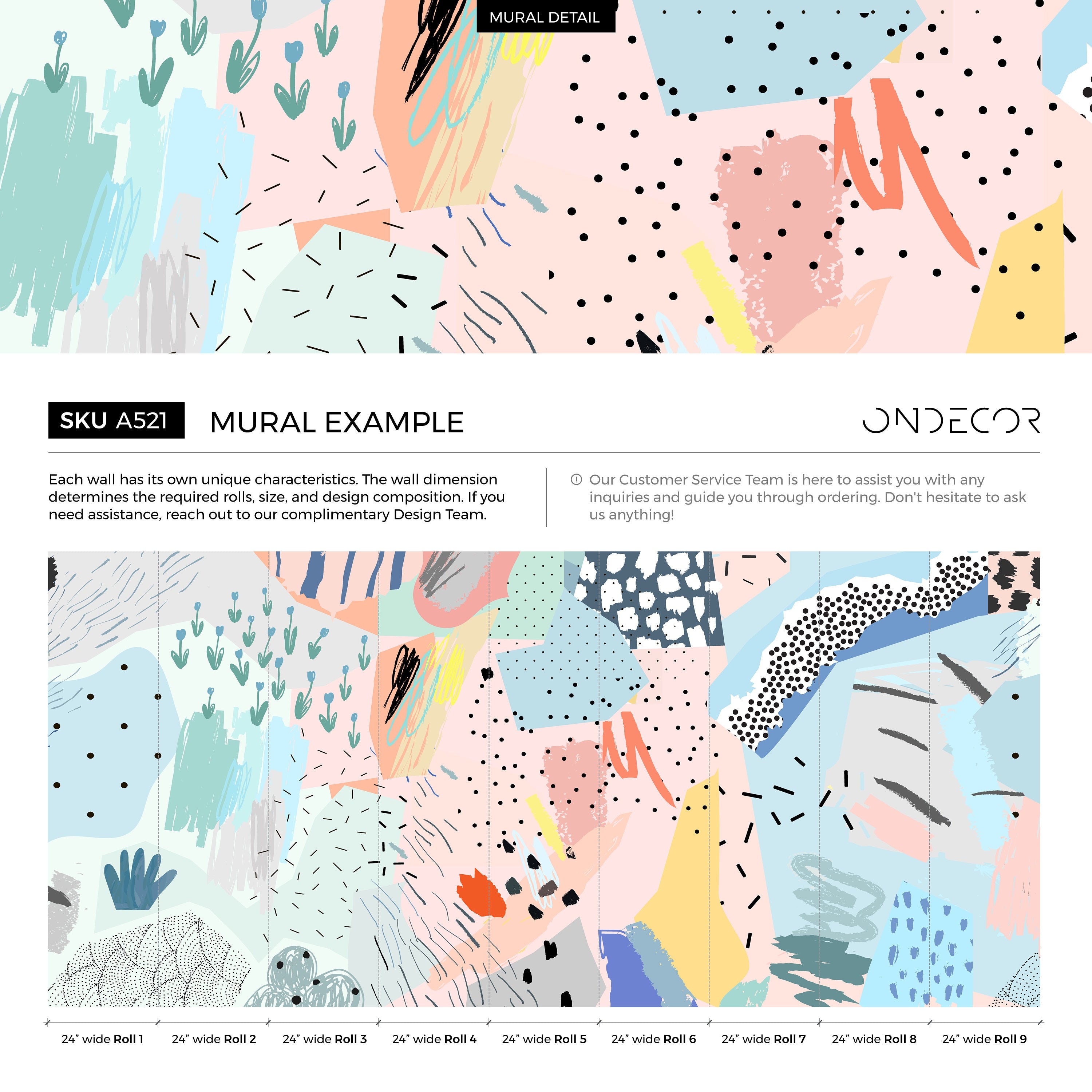 Abstract Wallpaper With A Pop Art Collage In Pink, Blue, And Yellow - A521