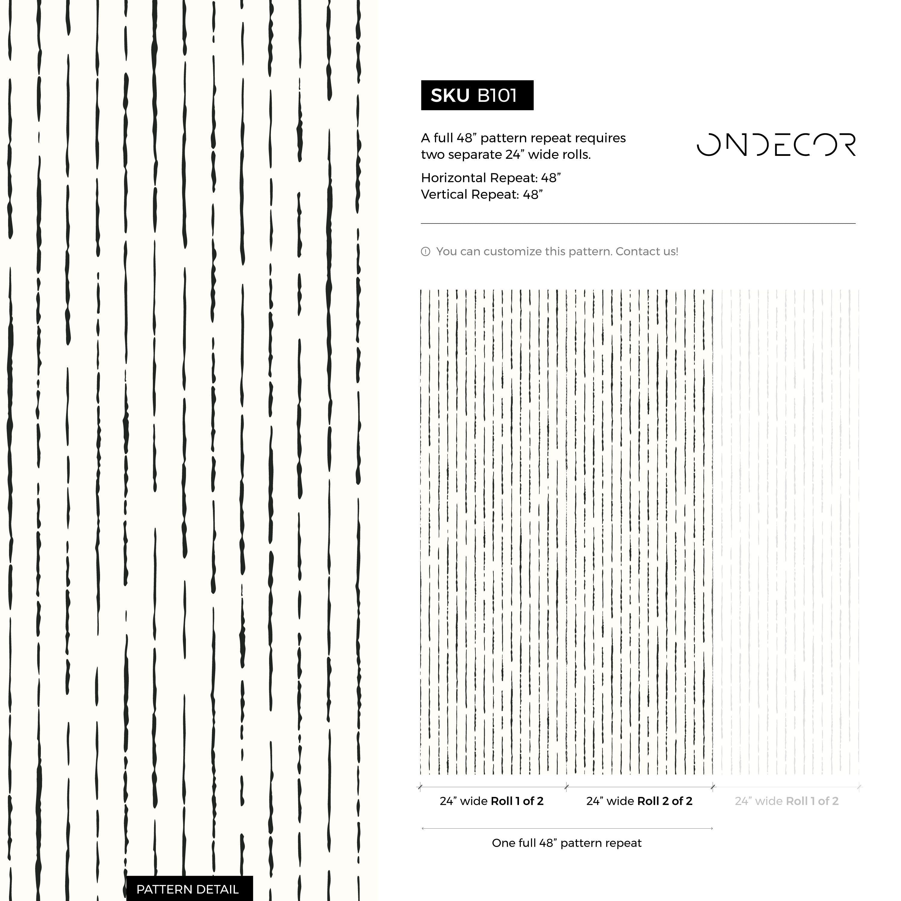 Abstract Wallpaper With A Dripping Lines Motif In Black - B101