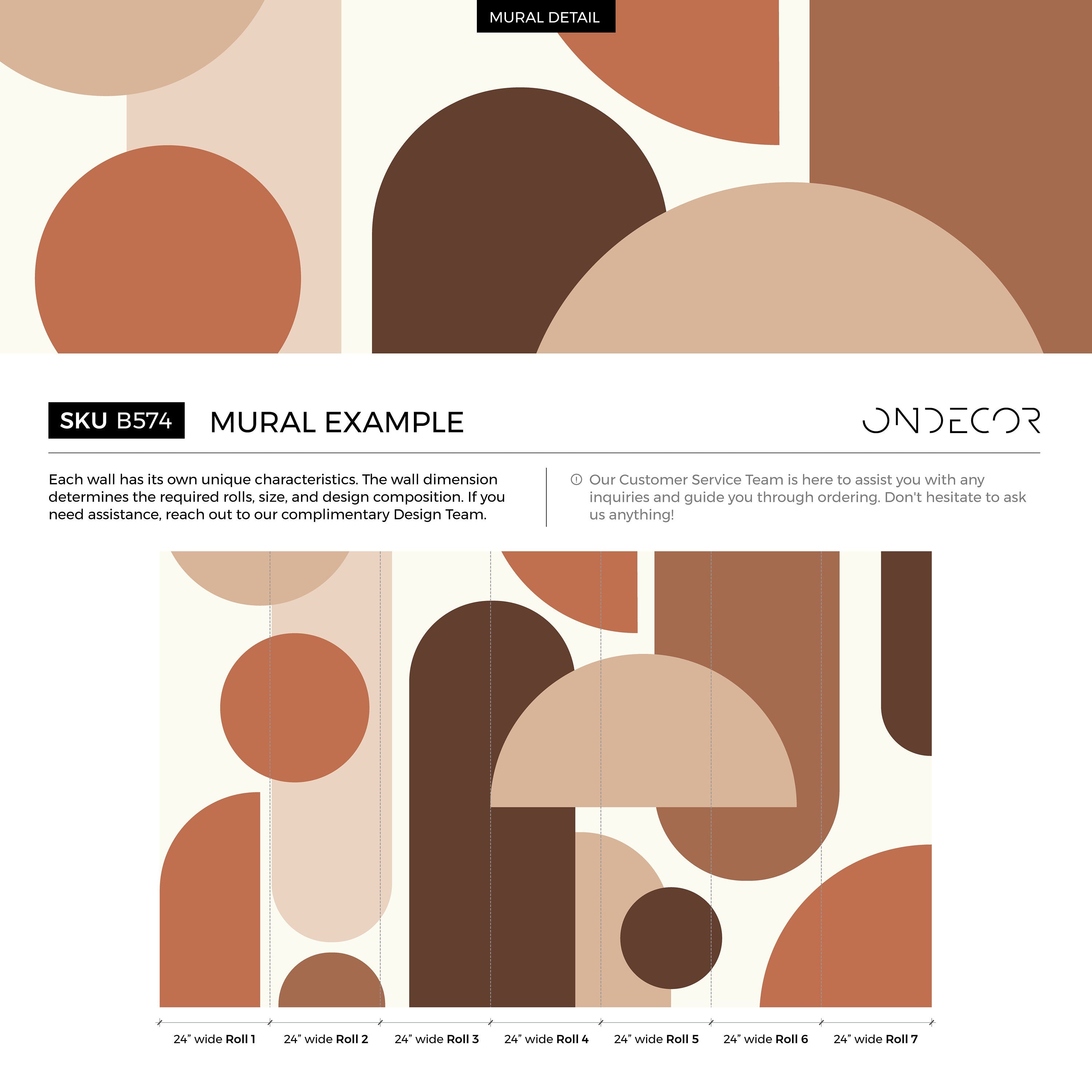 Abstract Wallpaper With Bold Geometric Shapes In Brown, Beige, And Terracotta - As2-b574