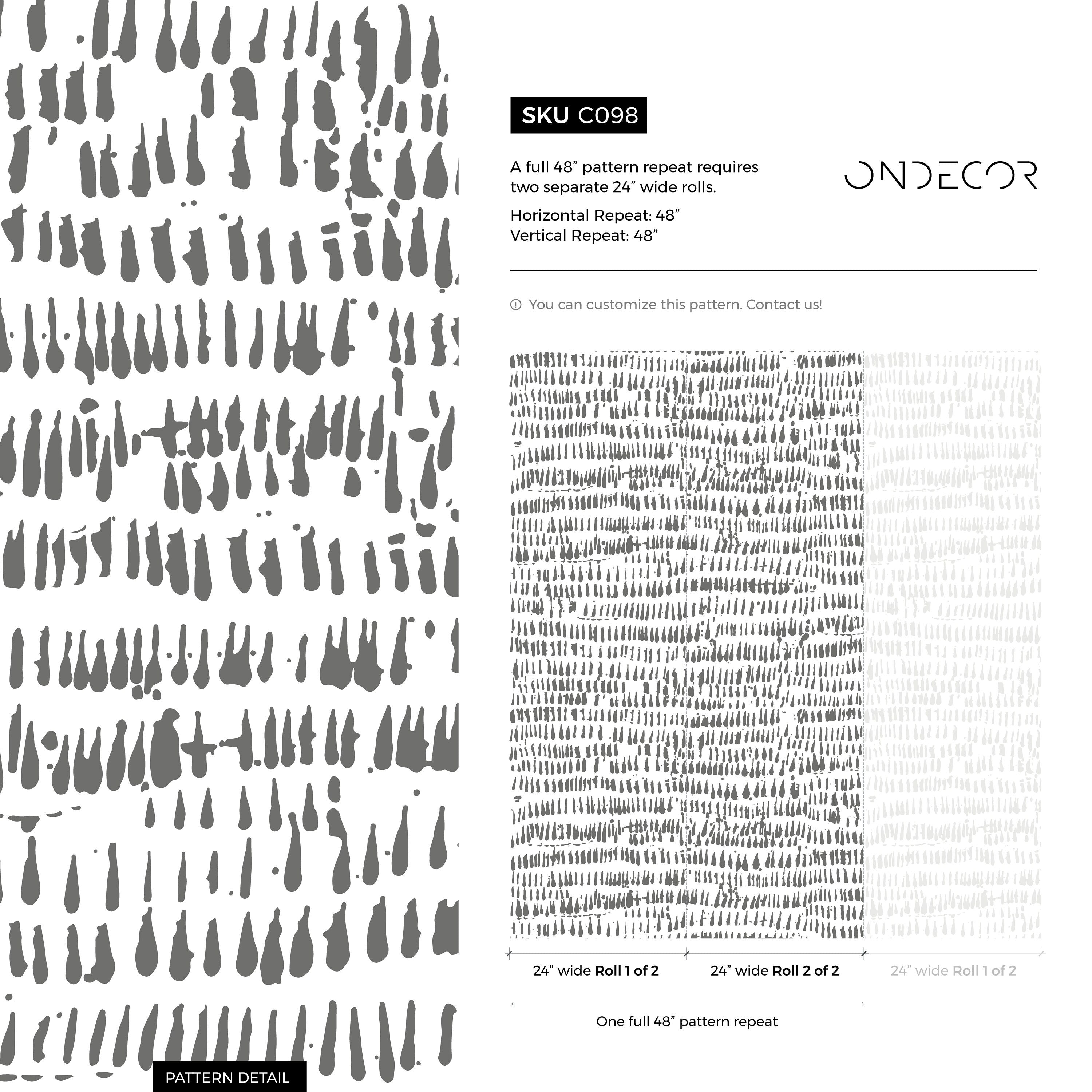 Abstract Wallpaper With Hand-drawn Brushstrokes In Gray - As1-c098