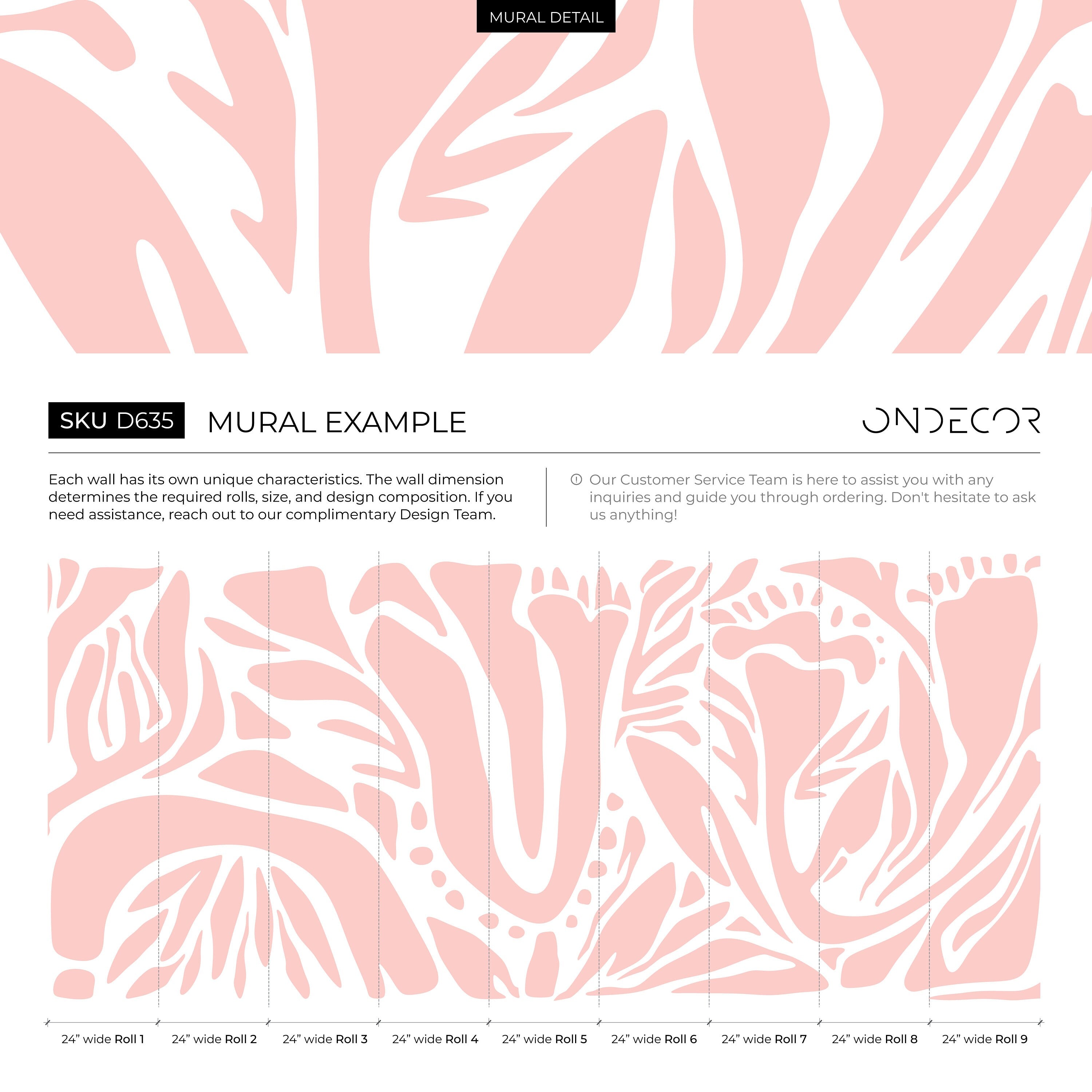 Abstract Wallpaper With Large Organic Forms In Pink - D635