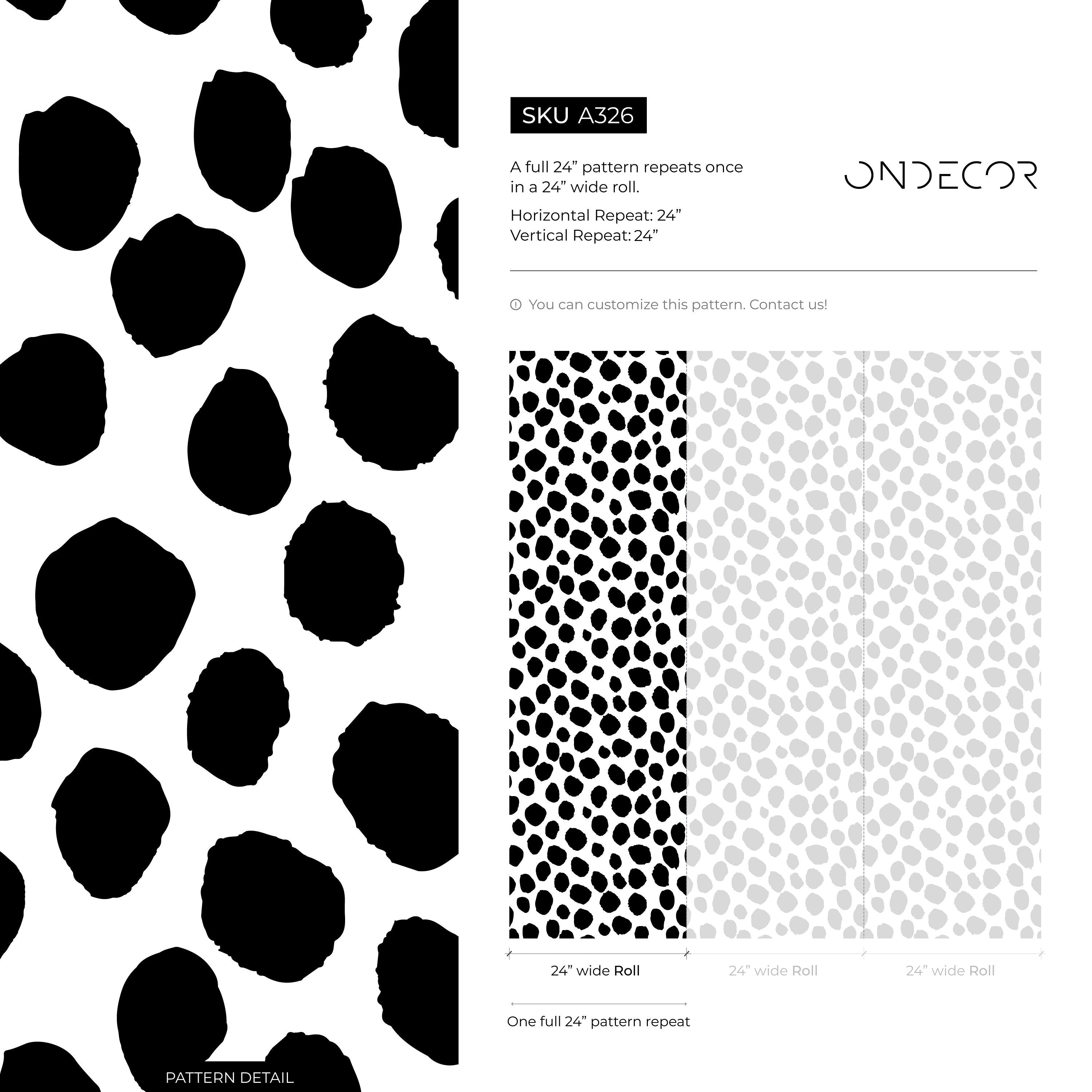 Abstract Wallpaper With An Irregular Dot Motif In Black And White - A326