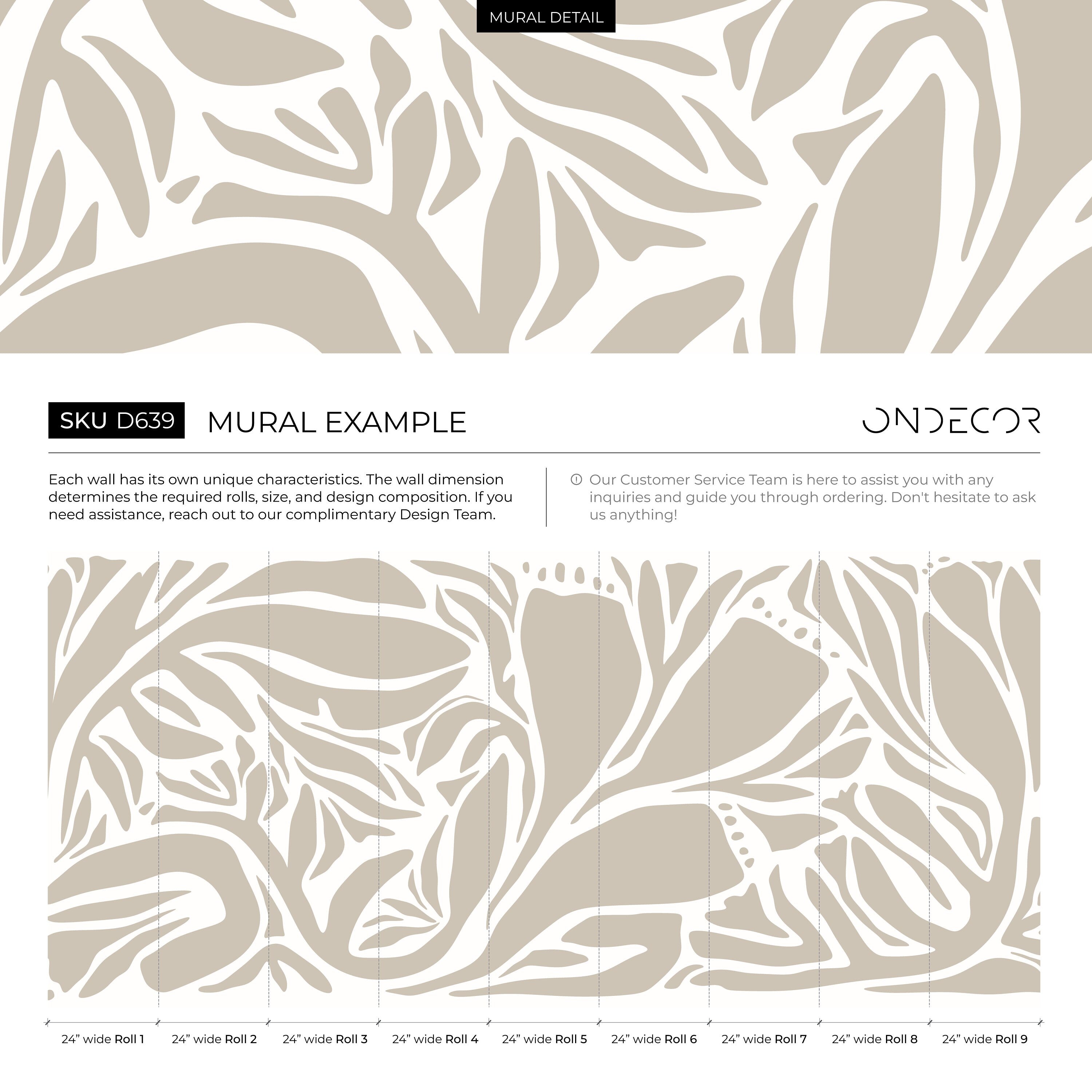 Abstract Wallpaper With Large Organic Shapes In Beige And Cream - D639