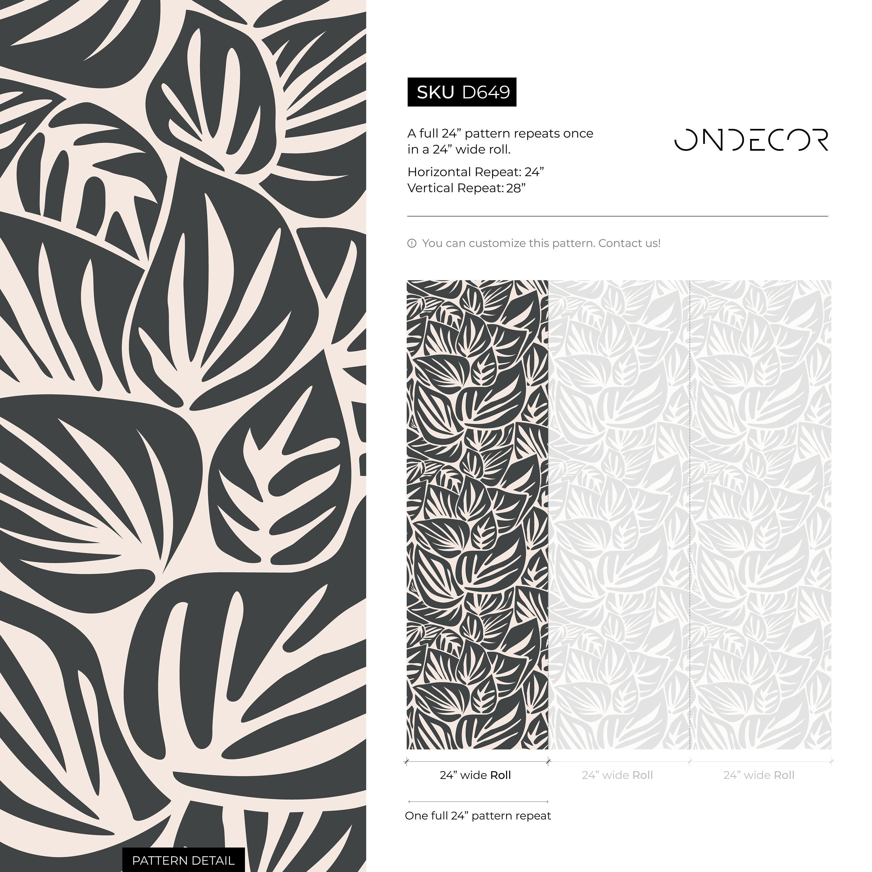 Leaf Wallpaper With An Abstract Motif In Gray And Beige - D649