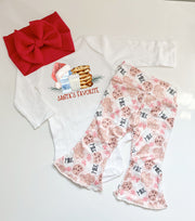 Santa's Favorite Christmas Milk And Cookies Bell Bottom Outfit