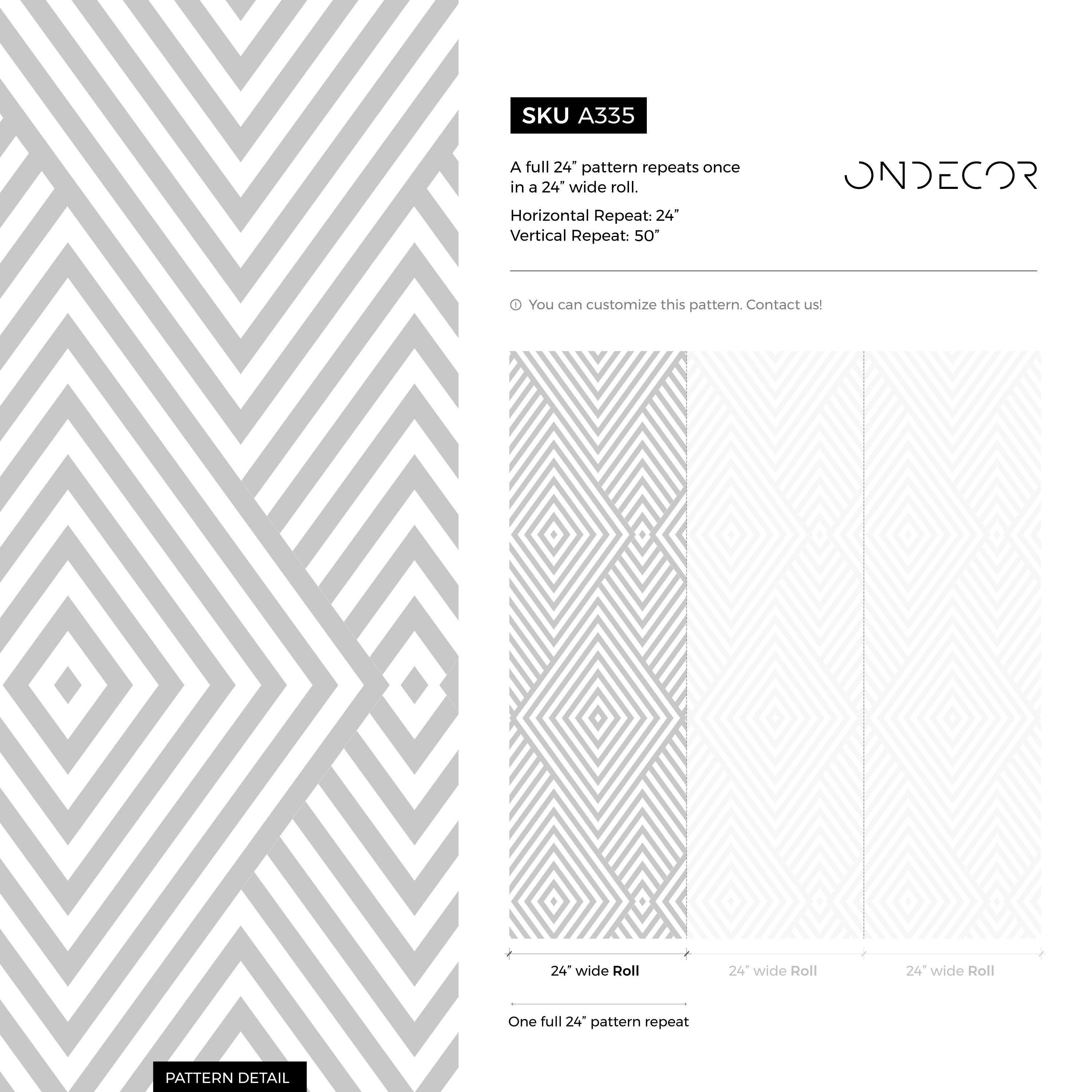 Geometric Wallpaper With A Minimalist Diamond Motif In Gray And White - A335