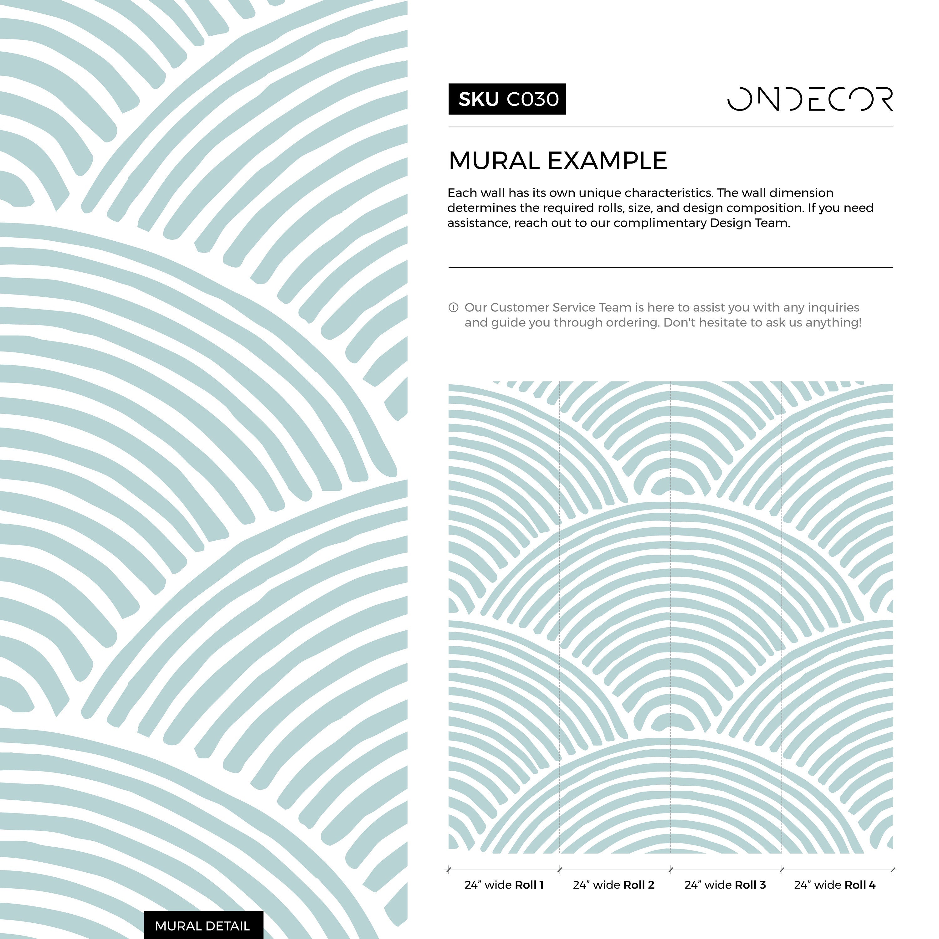 Abstract Wallpaper With A Hand-drawn Wave Motif In Light Blue - C030