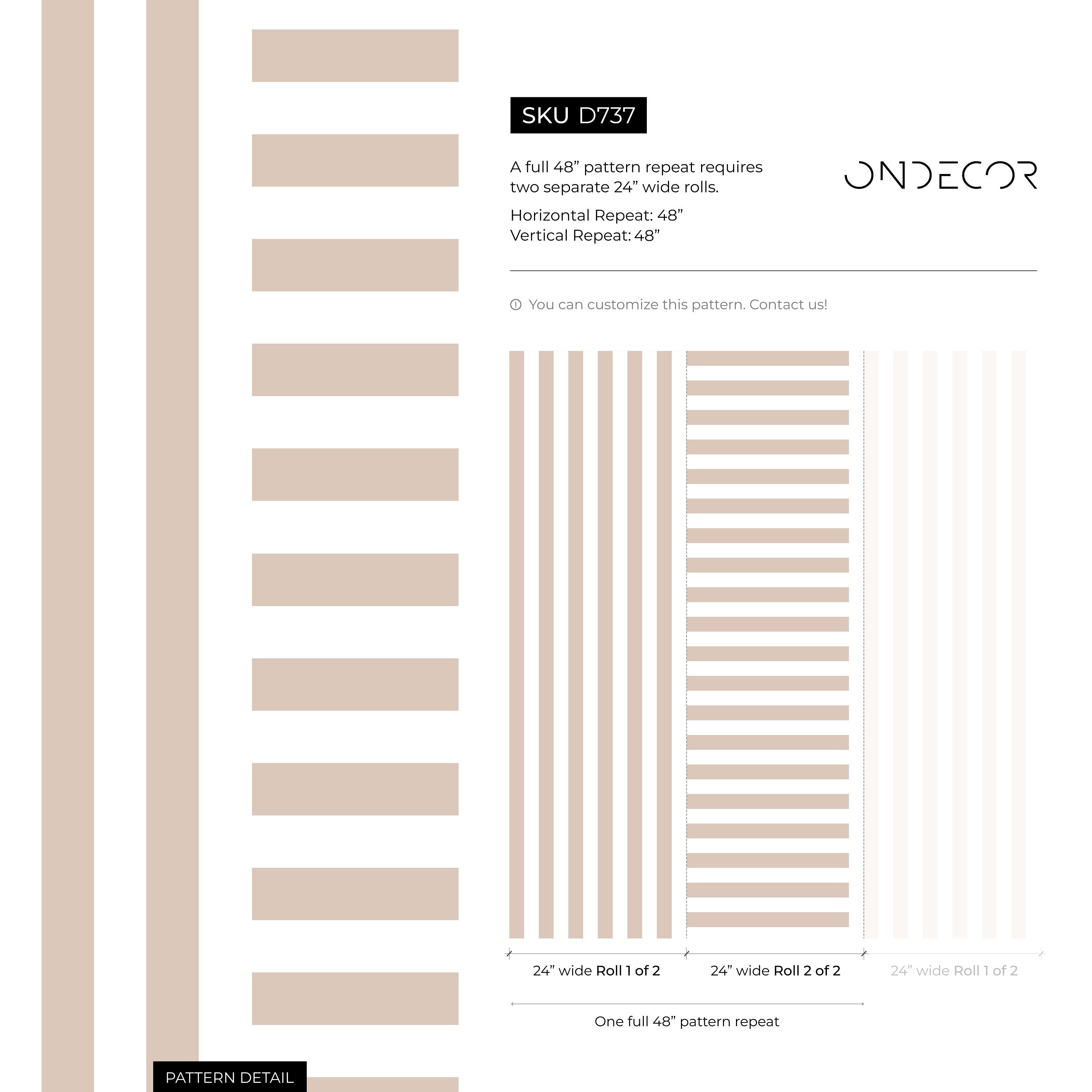 Geometric Wallpaper With Mixed Stripes In Beige And White - D737