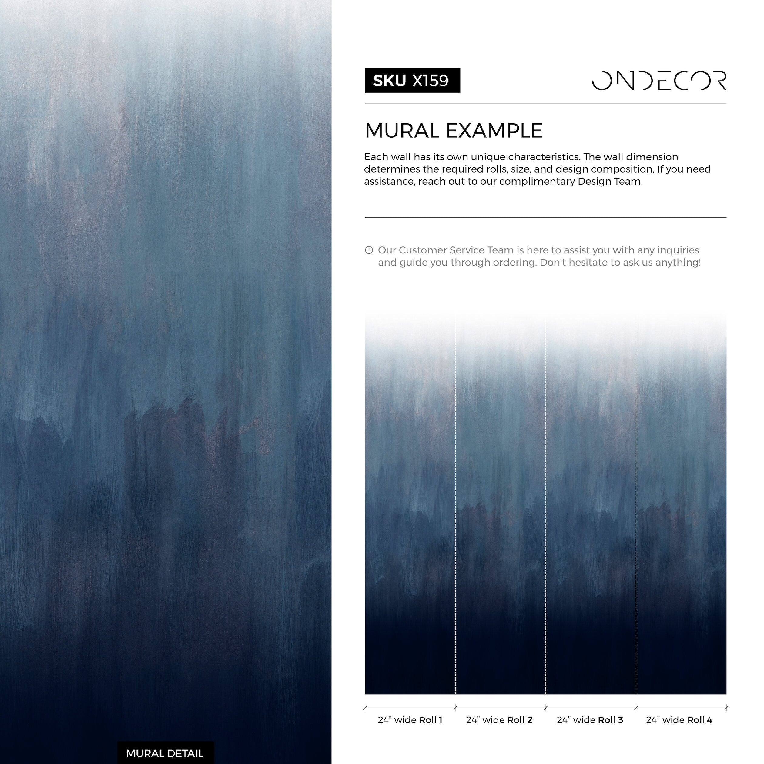 Abstract Wallpaper With A Painterly Ombre Gradient In Blue And White - X159