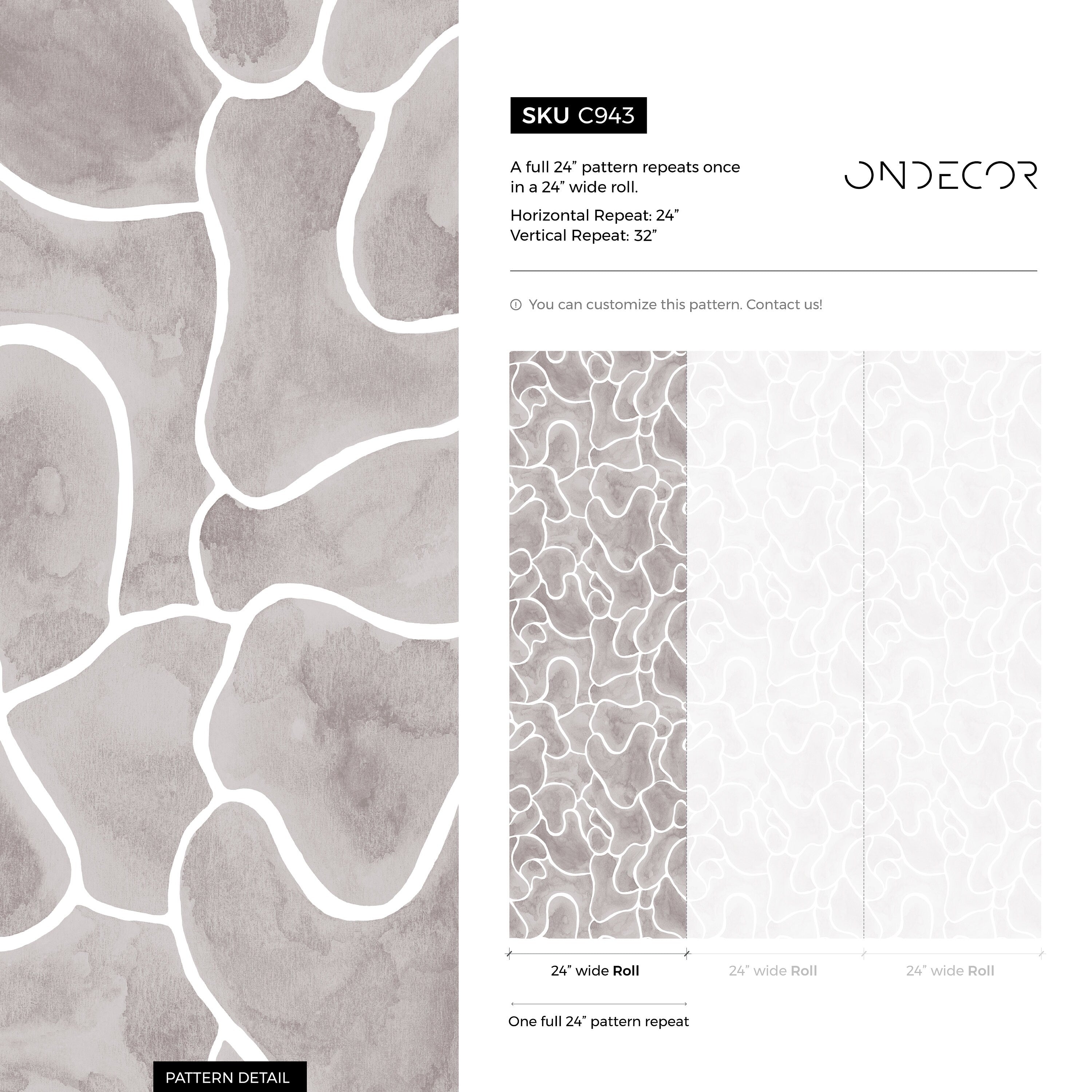 Abstract Wallpaper With A Fluid Watercolor Pattern In Gray And White - C943