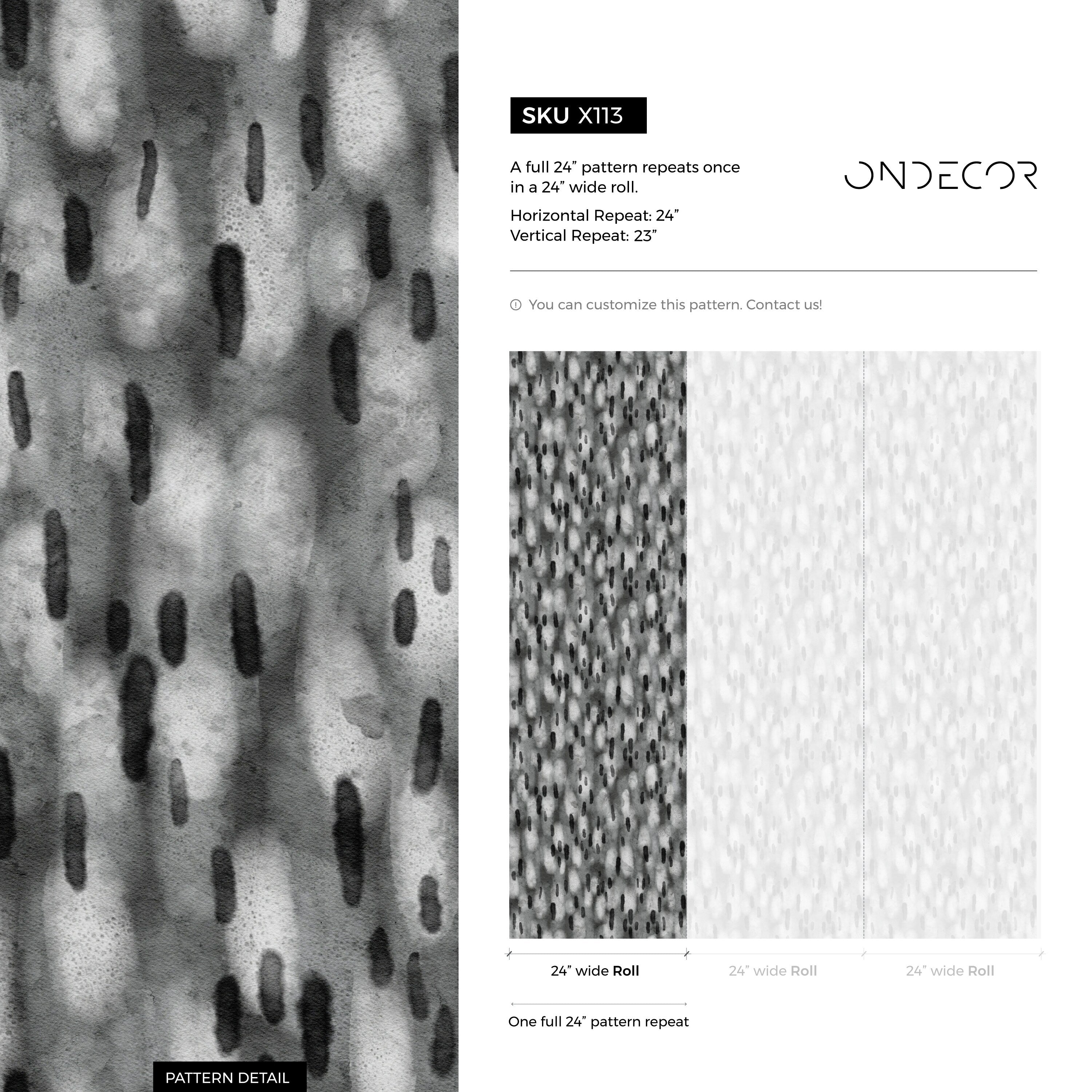 Abstract Wallpaper With Painterly Brushstrokes In Gray And Black - X113