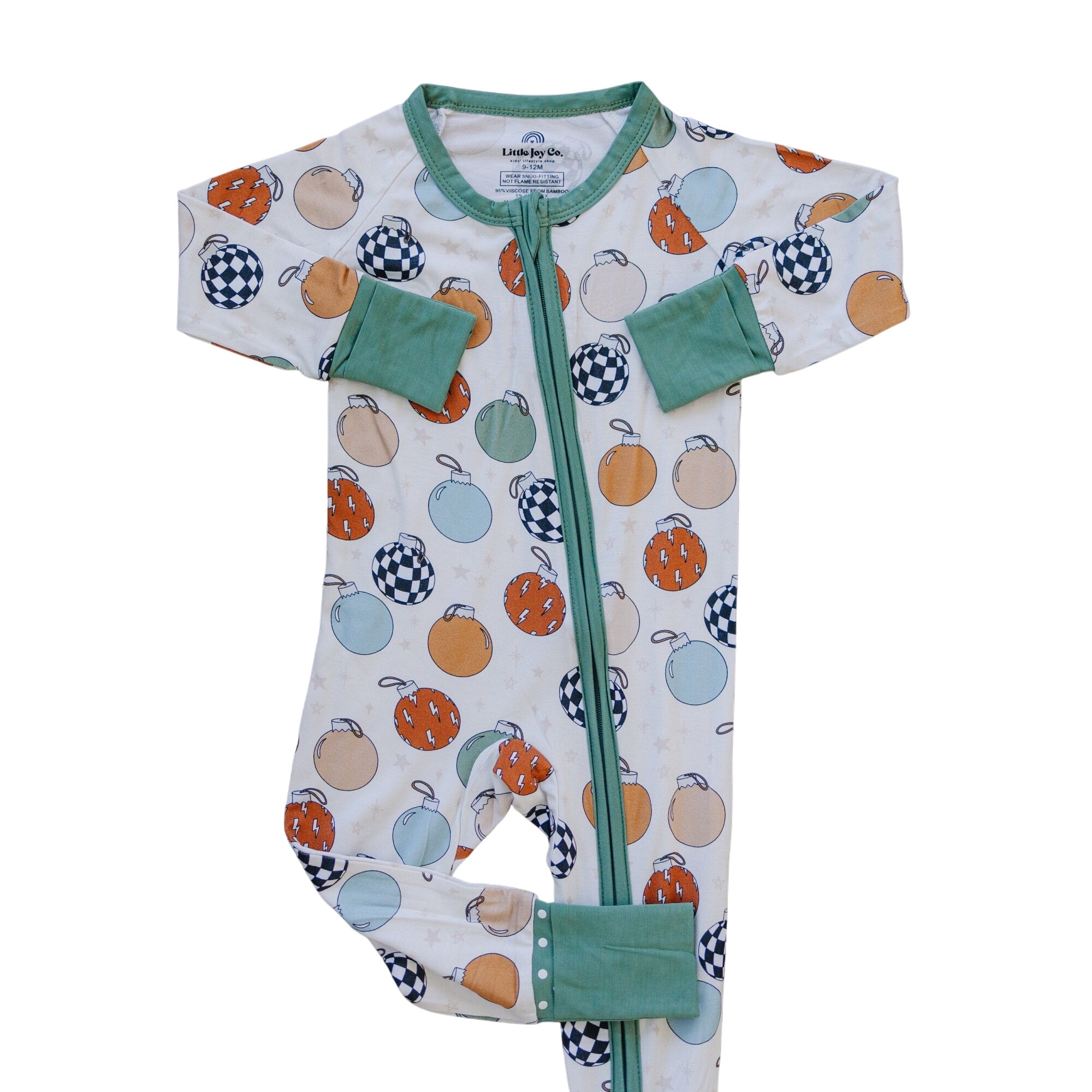 Christmas Ornament Bamboo Zippy Romper