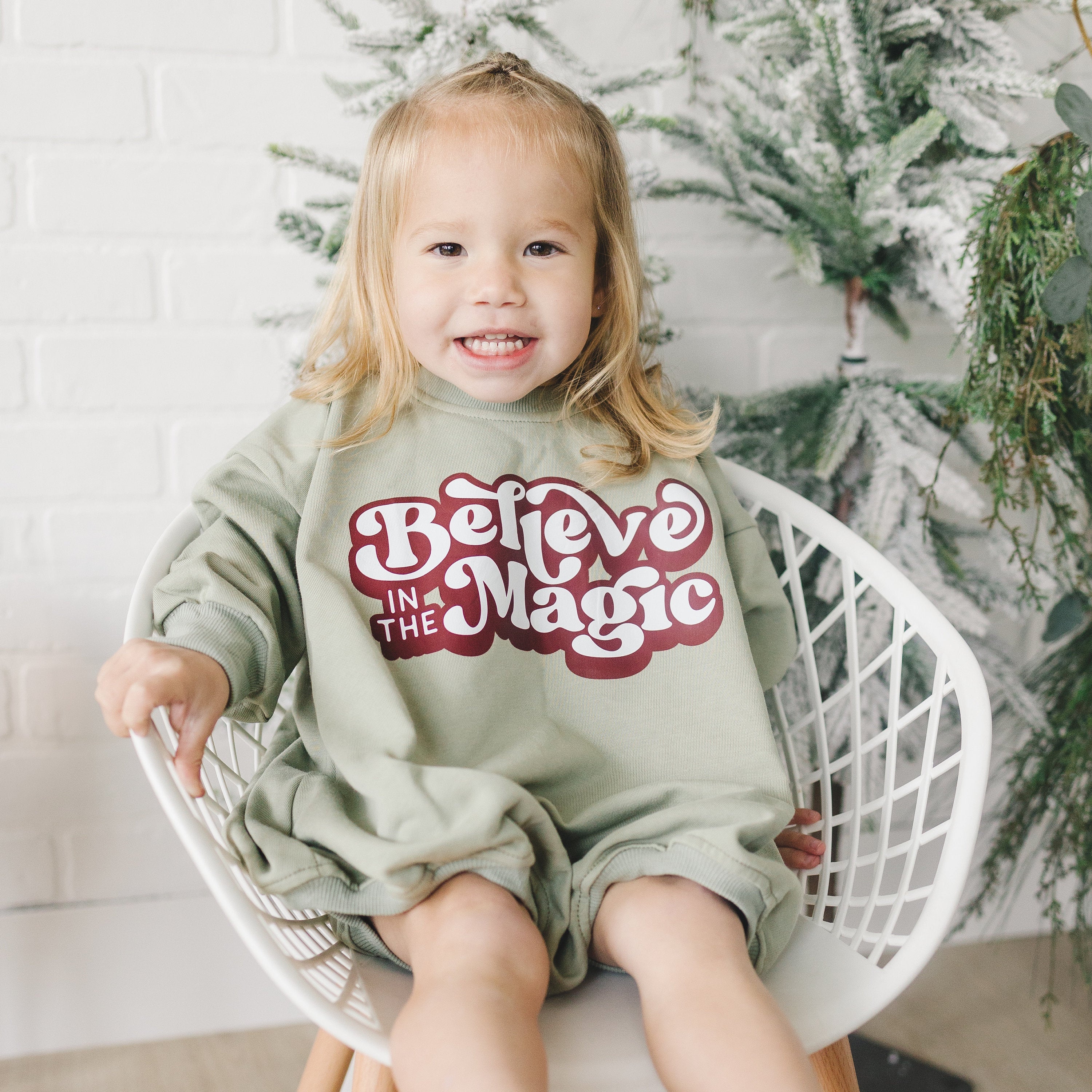 Believe In The Magic Christmas Sweatshirt Romper