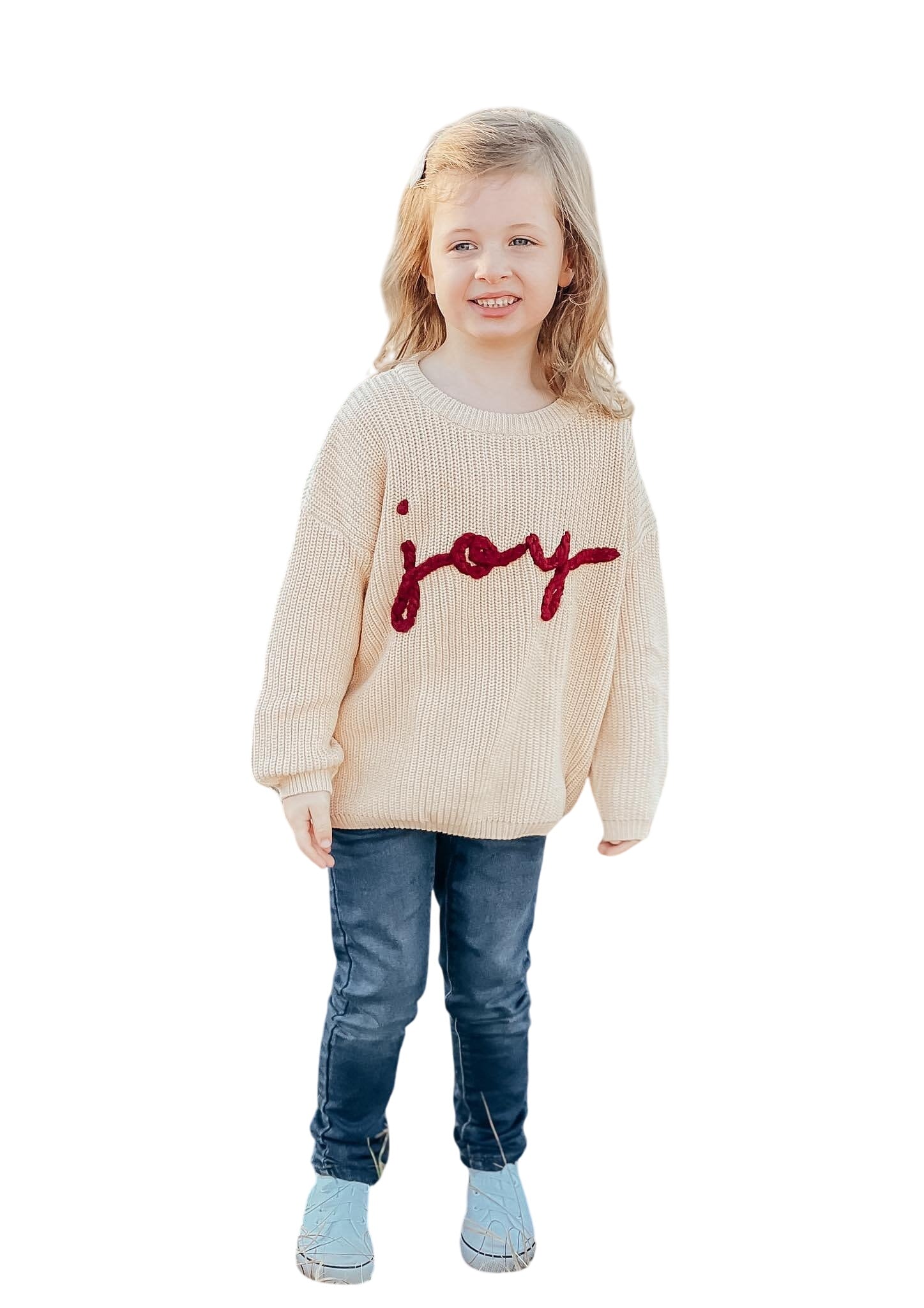 Joy Hand Embroidered Christmas Sweater