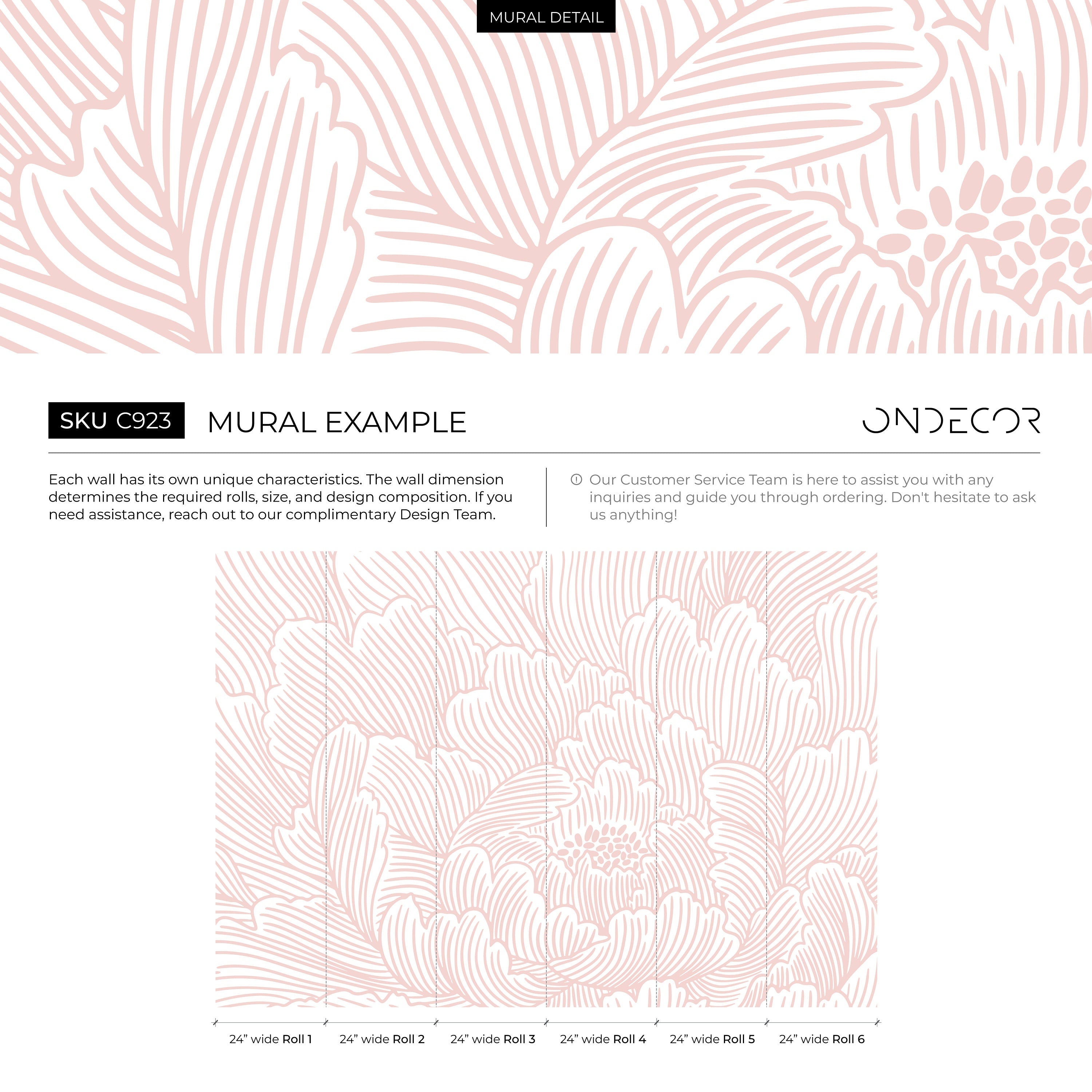 Floral Wallpaper With Large-scale Abstract Blooms In Pink - C923