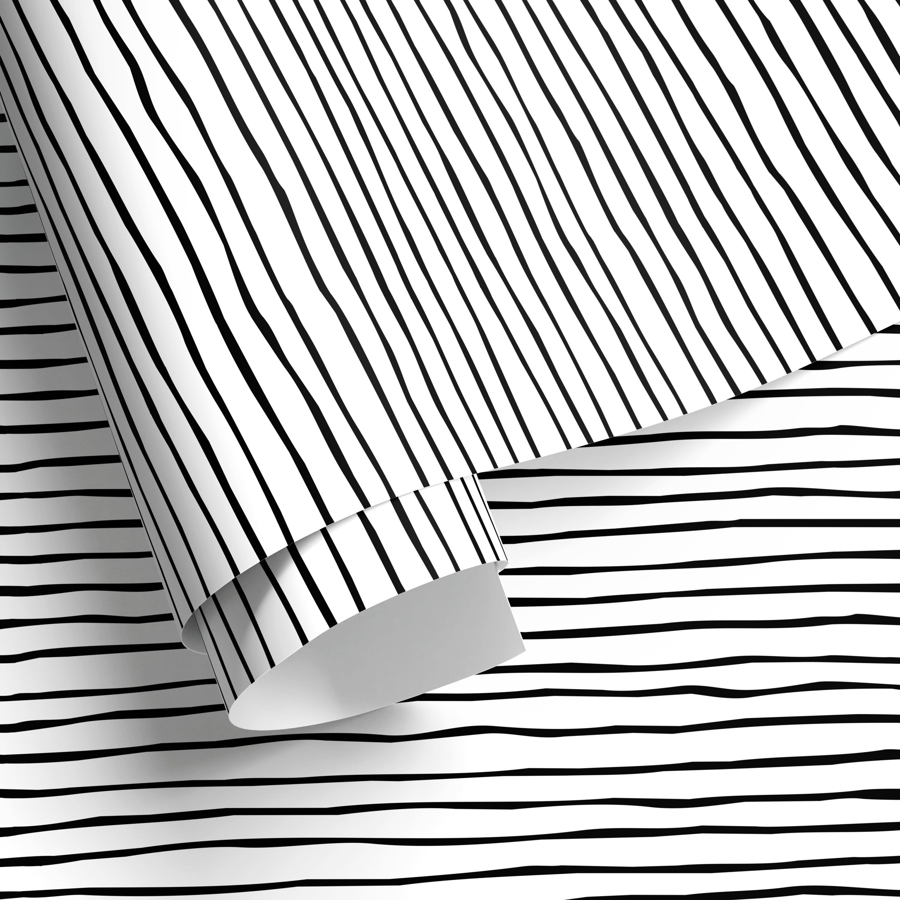 Abstract Wallpaper With Hand-drawn Stripes In Black And White - D772