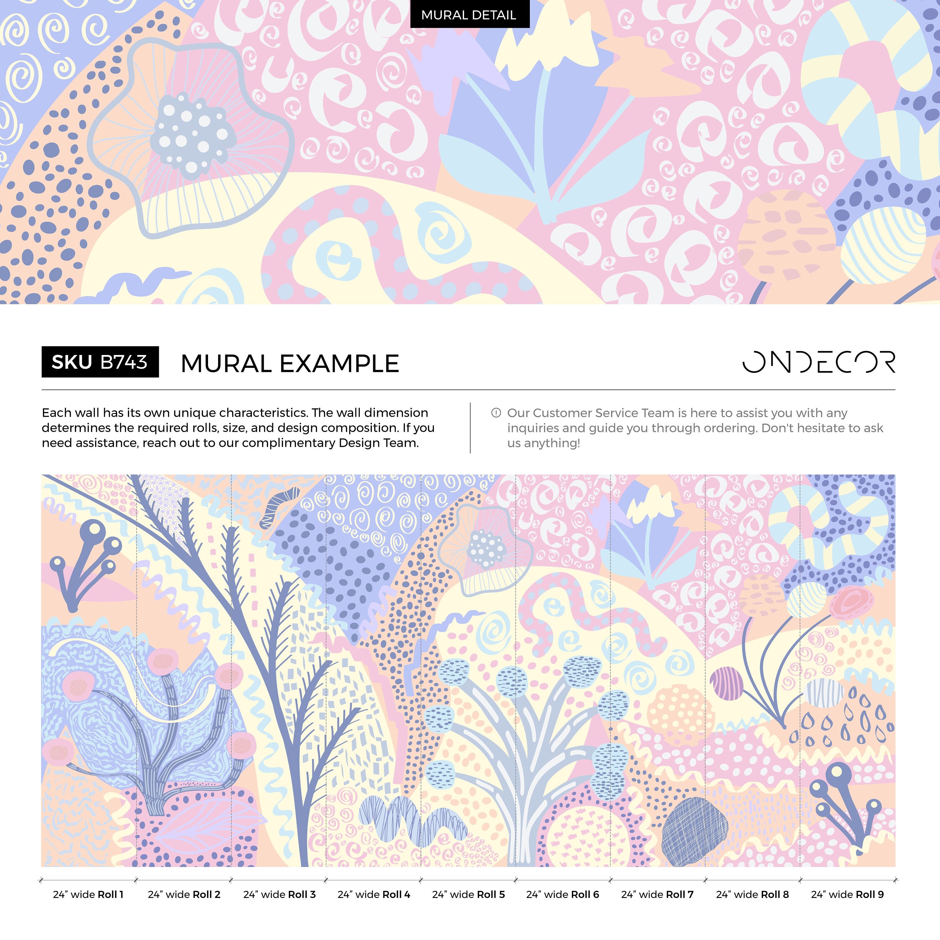 Abstract Wallpaper With Whimsical Shapes In Blue, Pink, And Yellow - B743