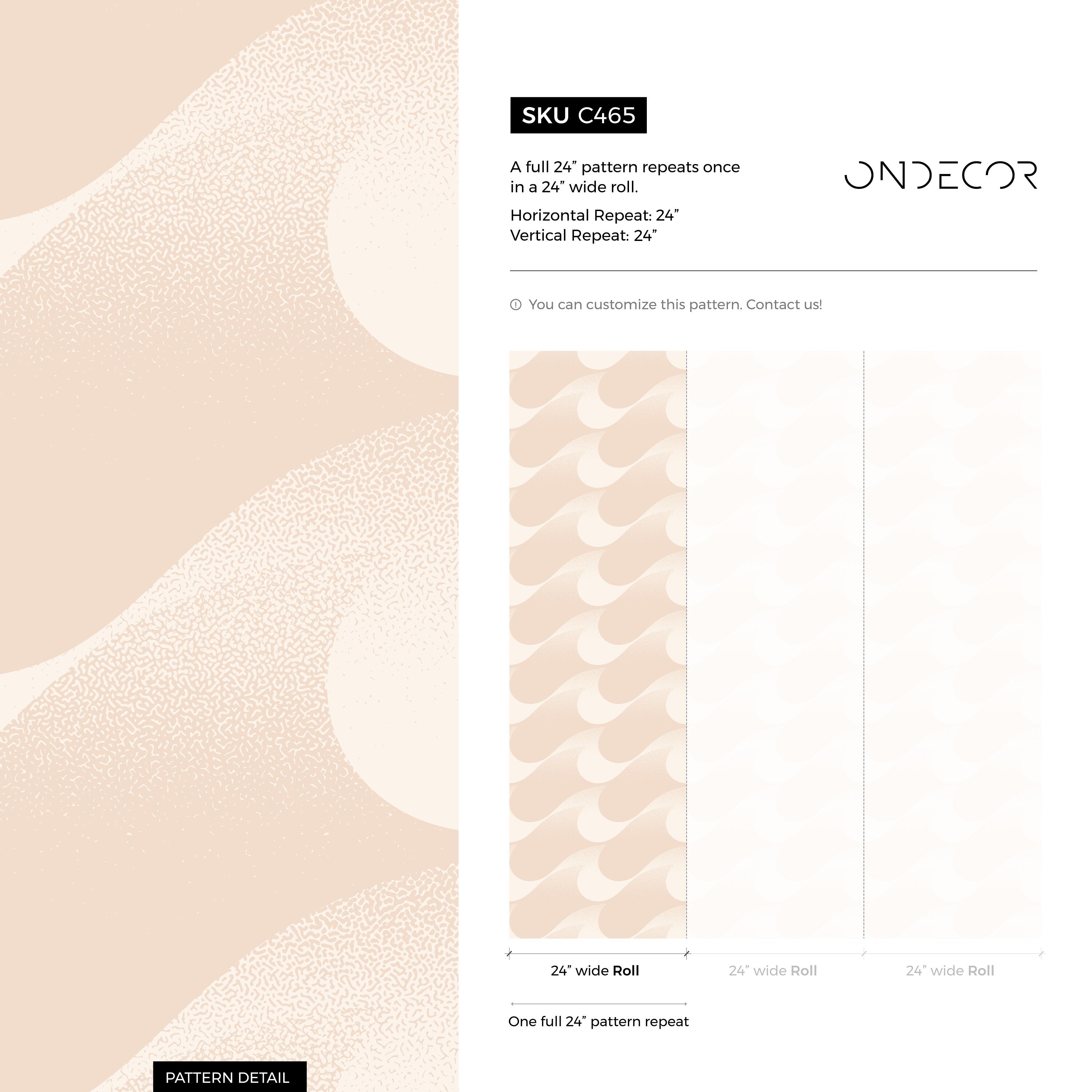 Abstract Wallpaper With A Stippled Wave Pattern In Beige And Cream - C465