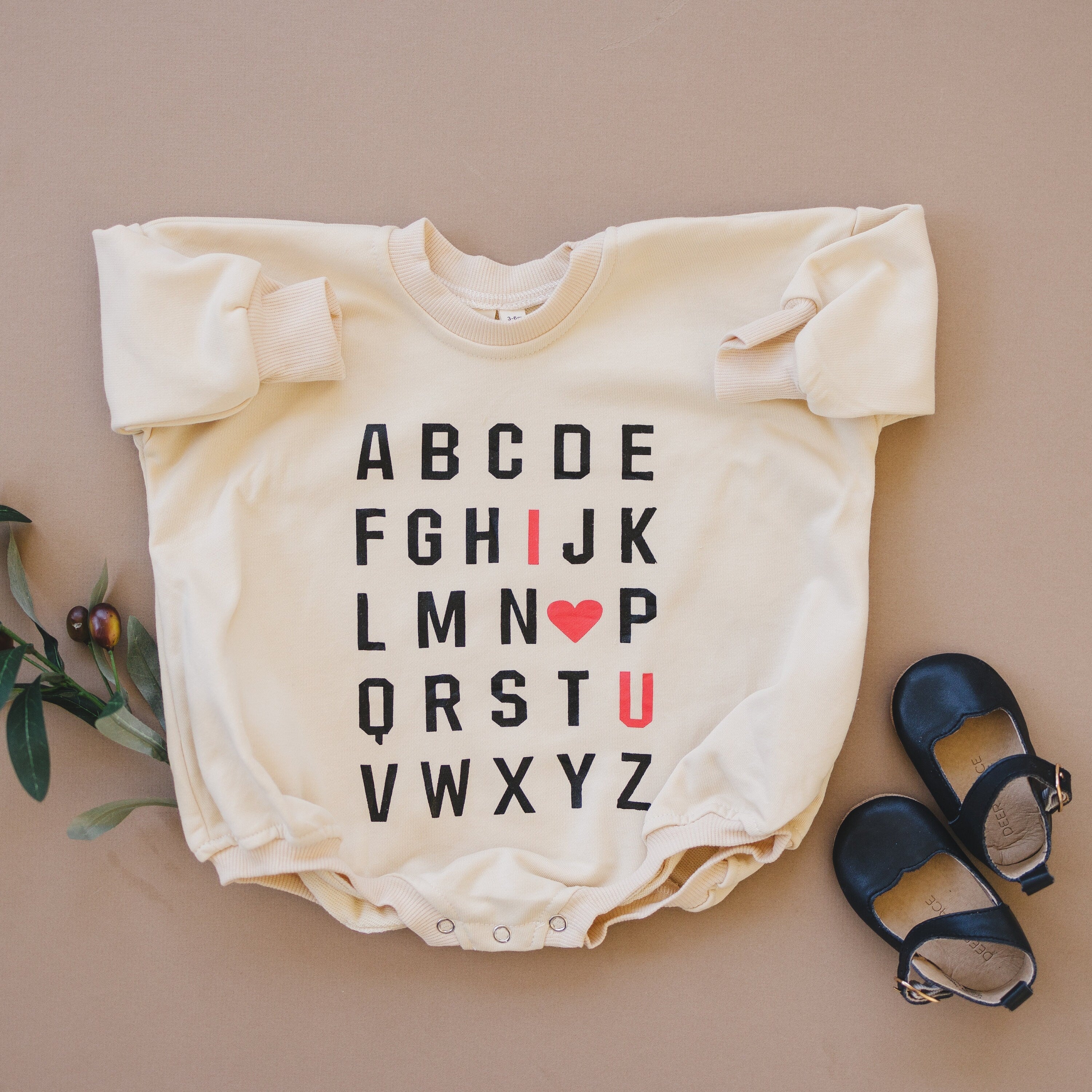 Abc I Love You Sweatshirt Romper - More Colors