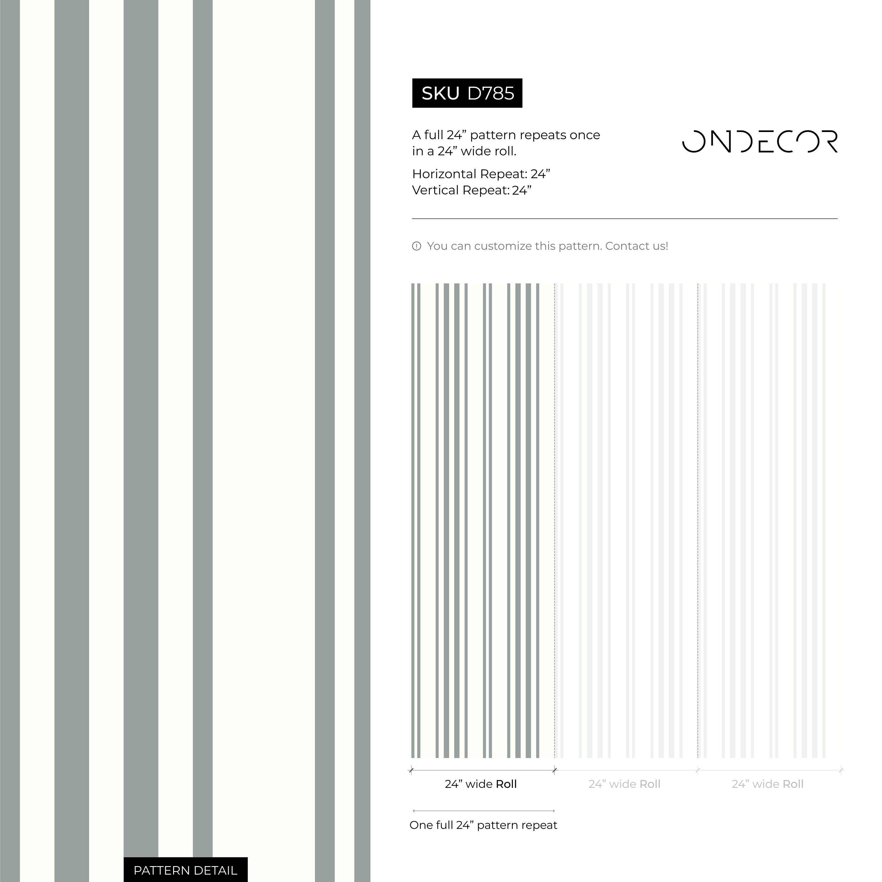 Striped Wallpaper Featuring Classic Vertical Lines In Grey And White - D785
