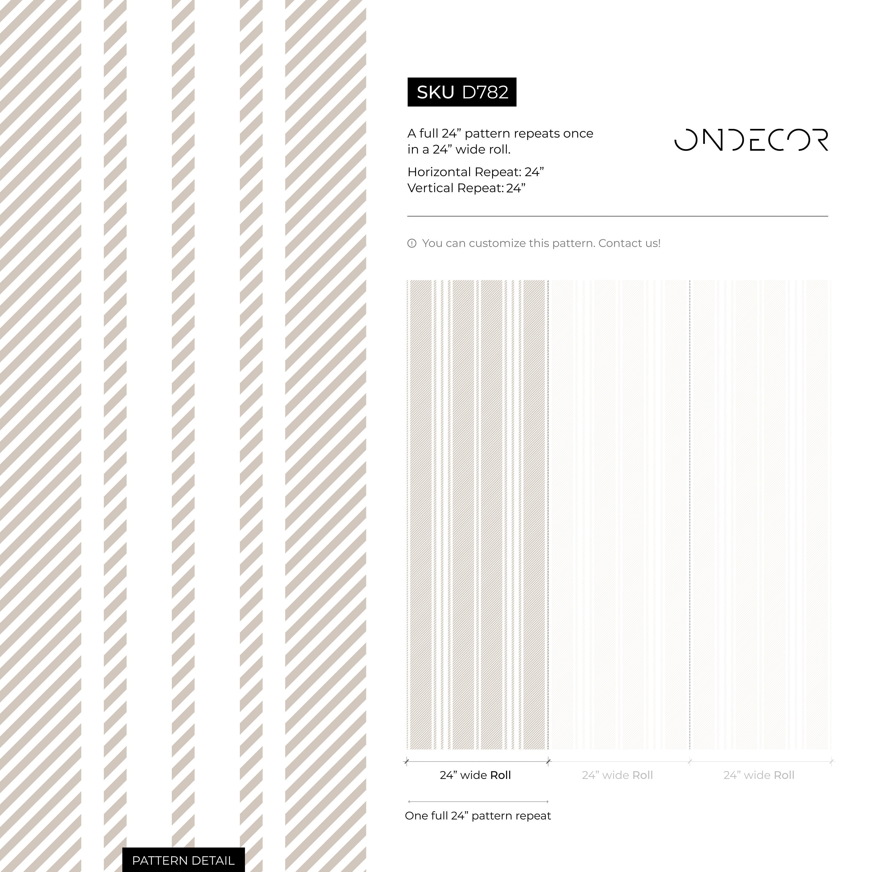 Striped Wallpaper With Textured Diagonal Lines In Beige And Cream - D782
