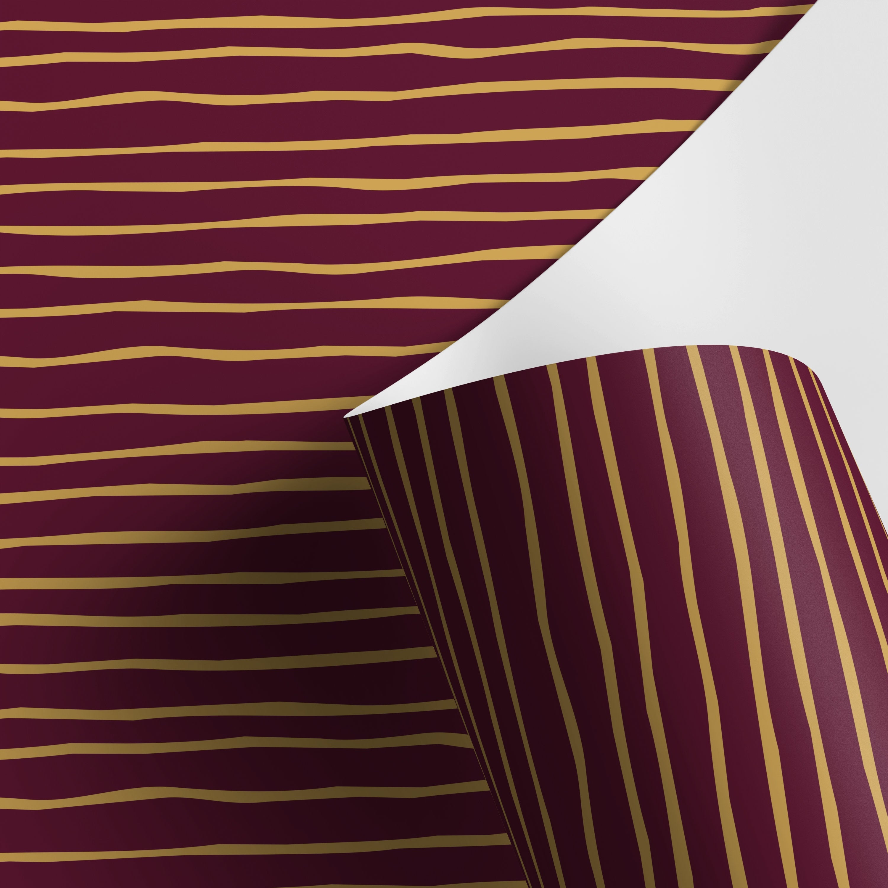 Abstract Wallpaper With Wavy Horizontal Stripes In Red And Gold - D773